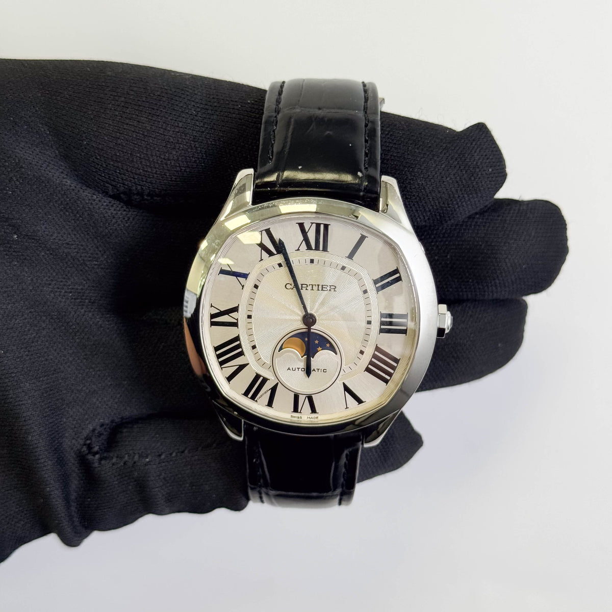 Cartier Drive De Moonphase 40mm Silver Dial Watch Ref# WSNM0008