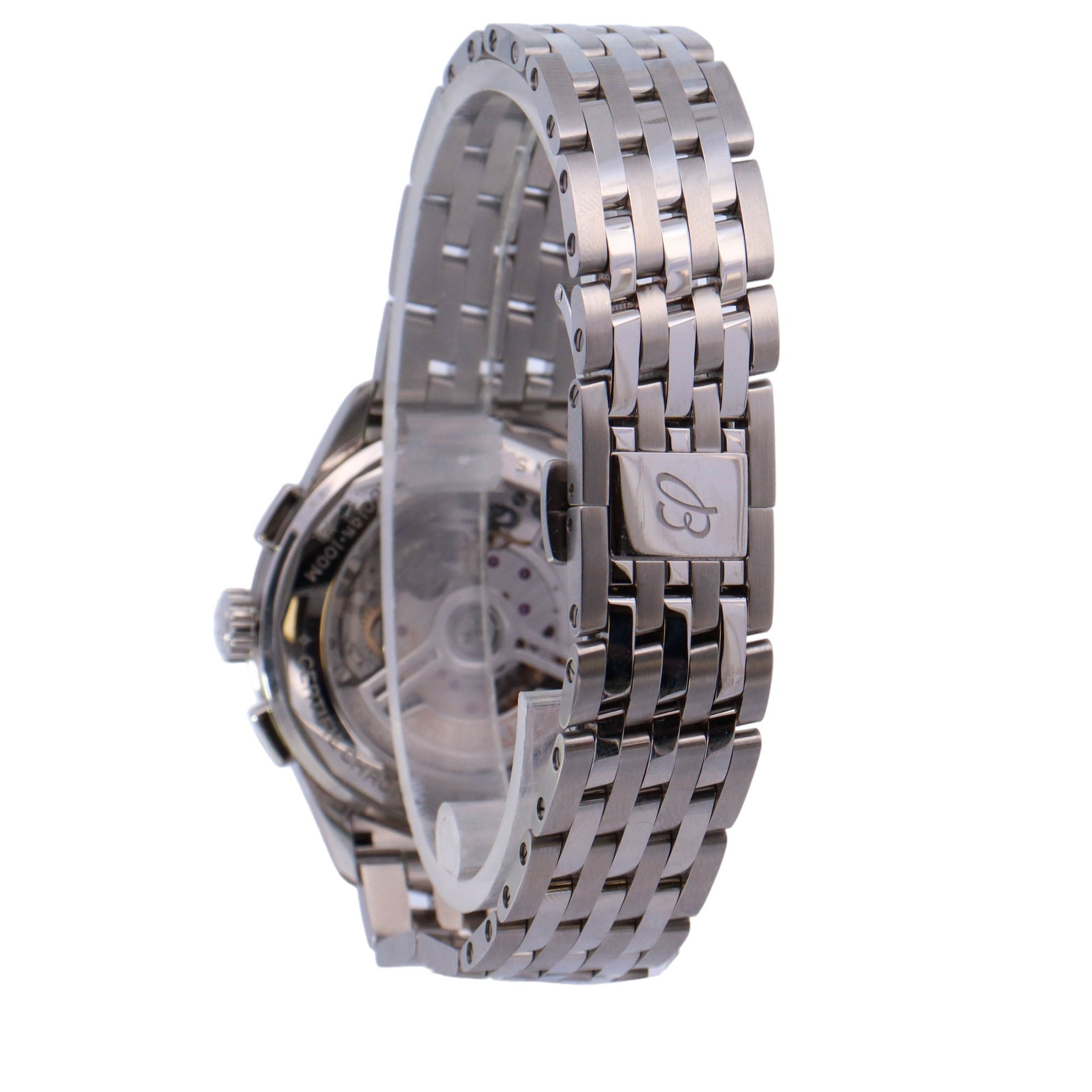 Breitling Premier Stainless Steel 42mm Blue Chronograph Dial Watch Reference# AB0145 - Happy Jewelers Fine Jewelry Lifetime Warranty