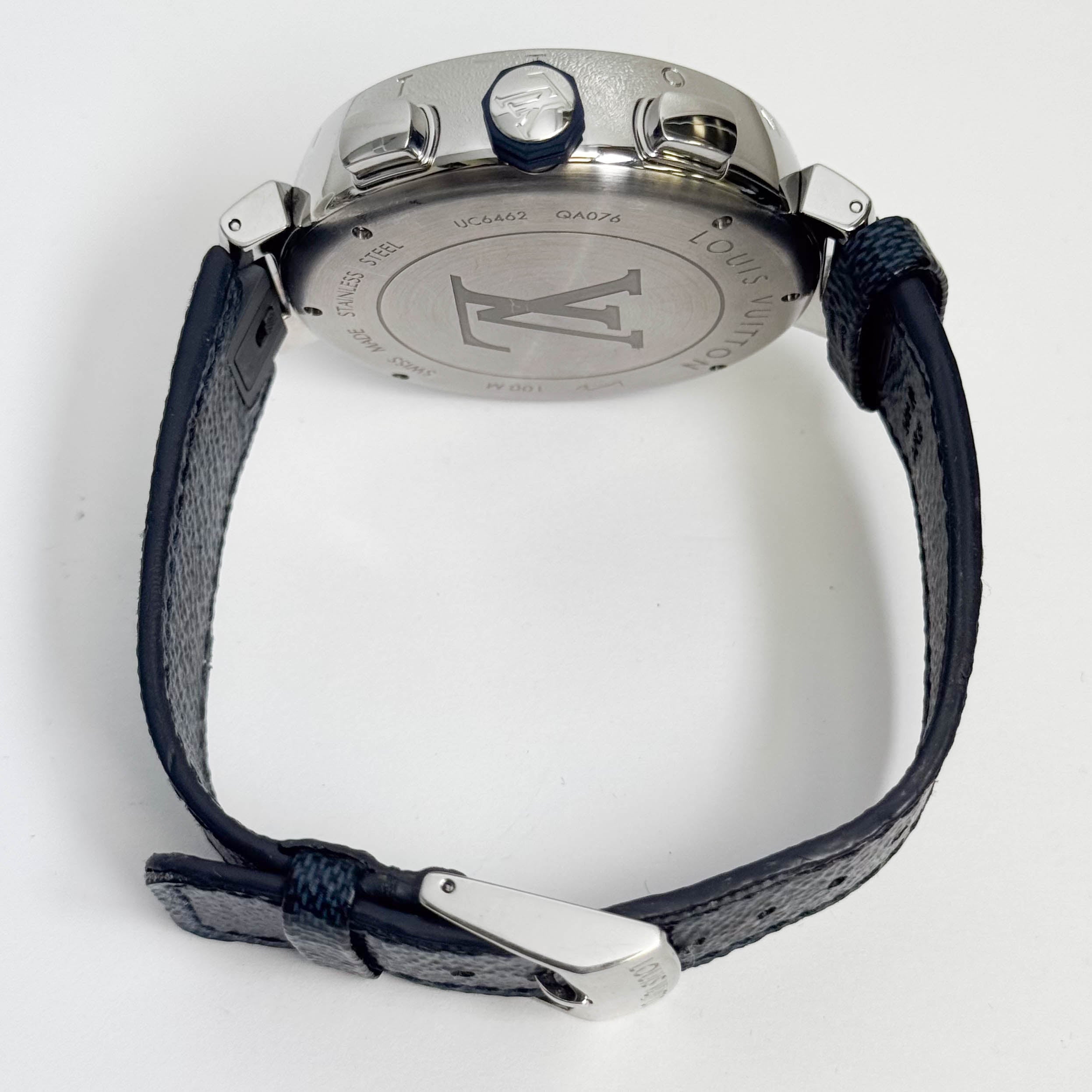 Louis Vuitton Tambour 46mm Blue/Black/White/Red Dial Watch Ref# QA076 - Happy Jewelers Fine Jewelry Lifetime Warranty