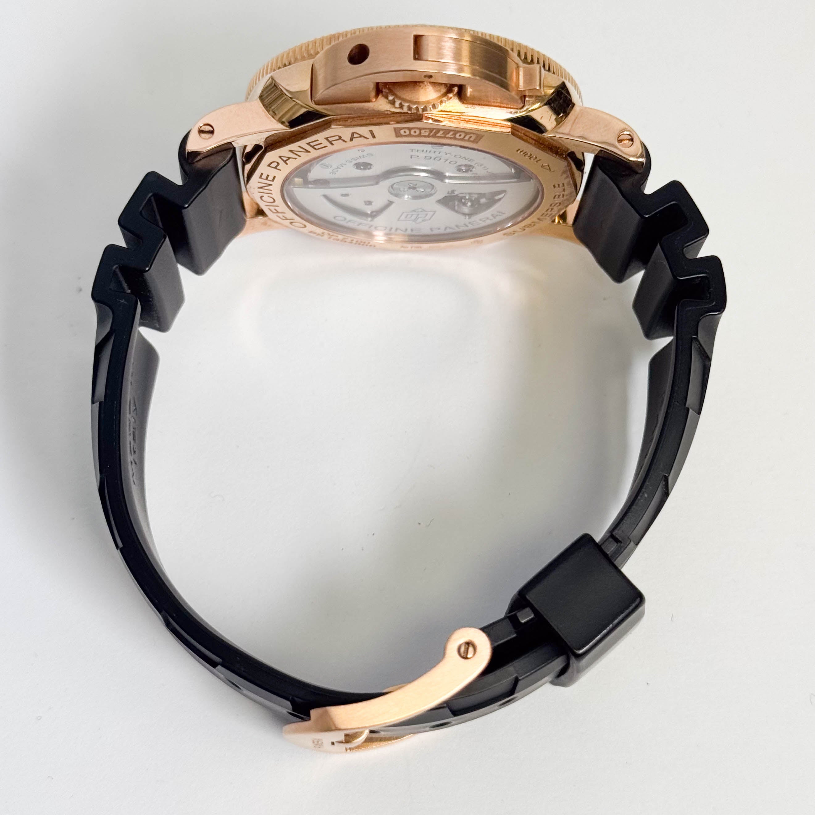 Panerai Luminor Submersible Oro Roso 42mm Black Dial Watch Ref# PAM00684 - Happy Jewelers Fine Jewelry Lifetime Warranty