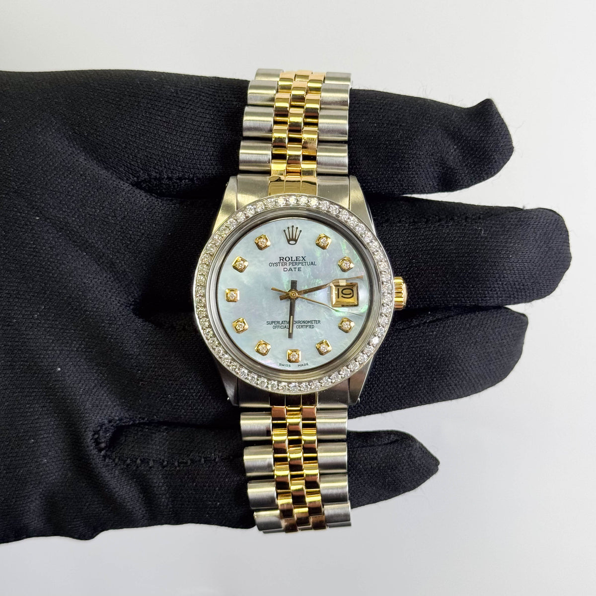 Rolex Datejust 36mm MOP Dial Watch Ref# 1601 - Happy Jewelers Fine Jewelry Lifetime Warranty