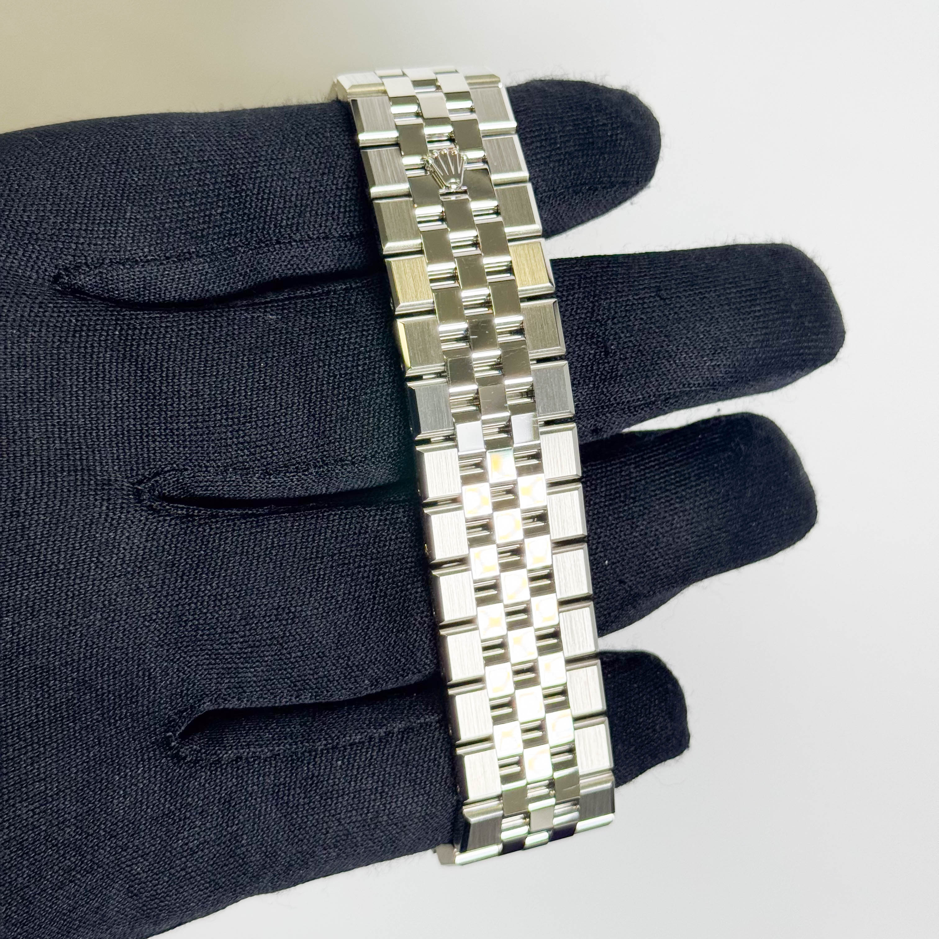 Rolex Land-Dweller Platinum 40mm Ice Blue Honeycomb Dial Watch Ref# 127386TBR - Happy Jewelers Fine Jewelry Lifetime Warranty