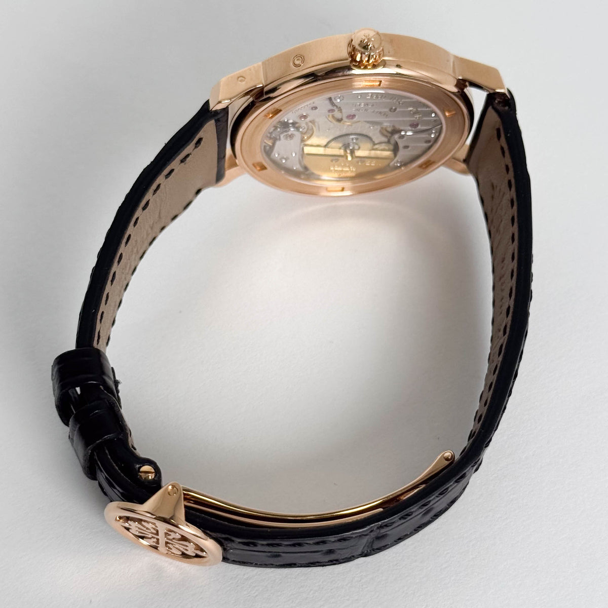 Patek Philippe Complications Rose Gold 36mm Moonphase Salmon Dial Watch Ref# 5055R-001