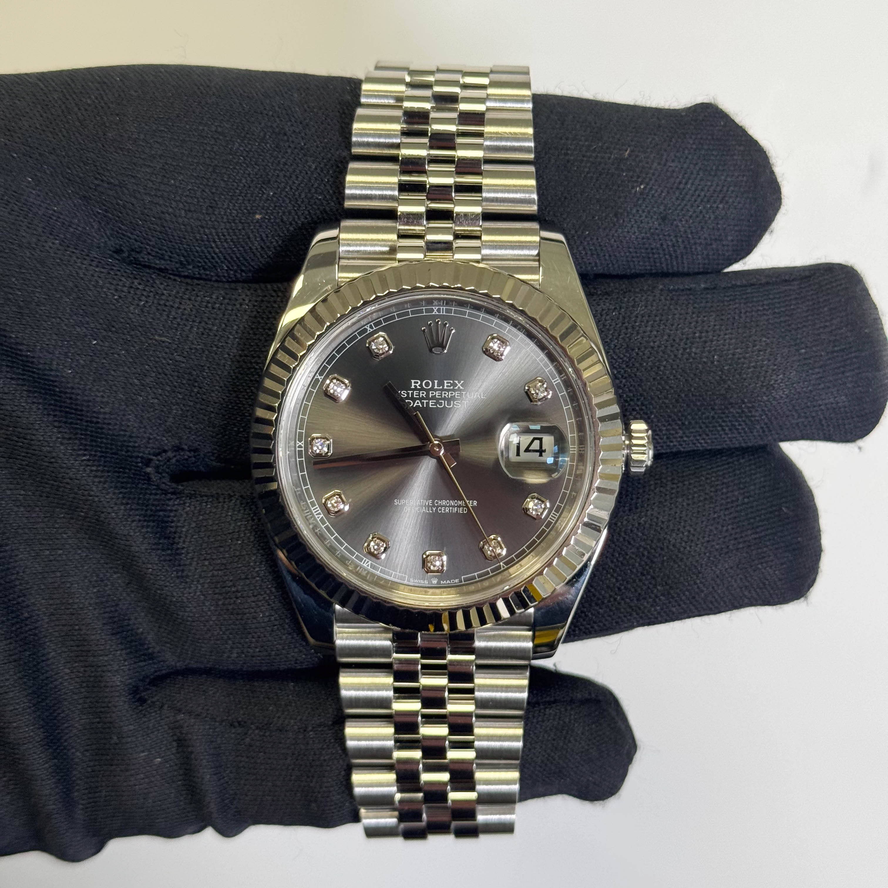 Rolex Datejust 41mm Rhodium Dial Watch Ref# 126334