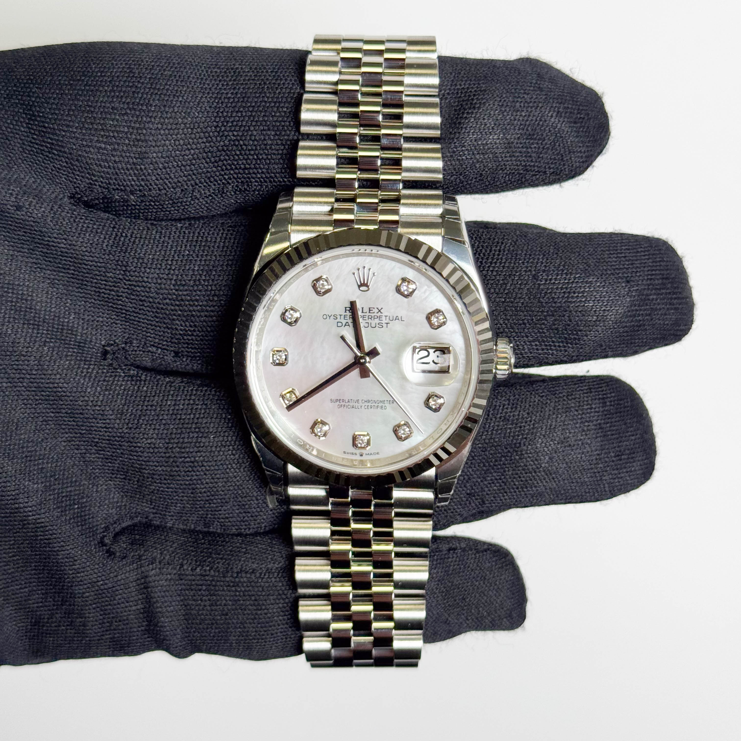 Rolex Datejust 36mm MOP Dial Watch Ref# 126234 - Happy Jewelers Fine Jewelry Lifetime Warranty