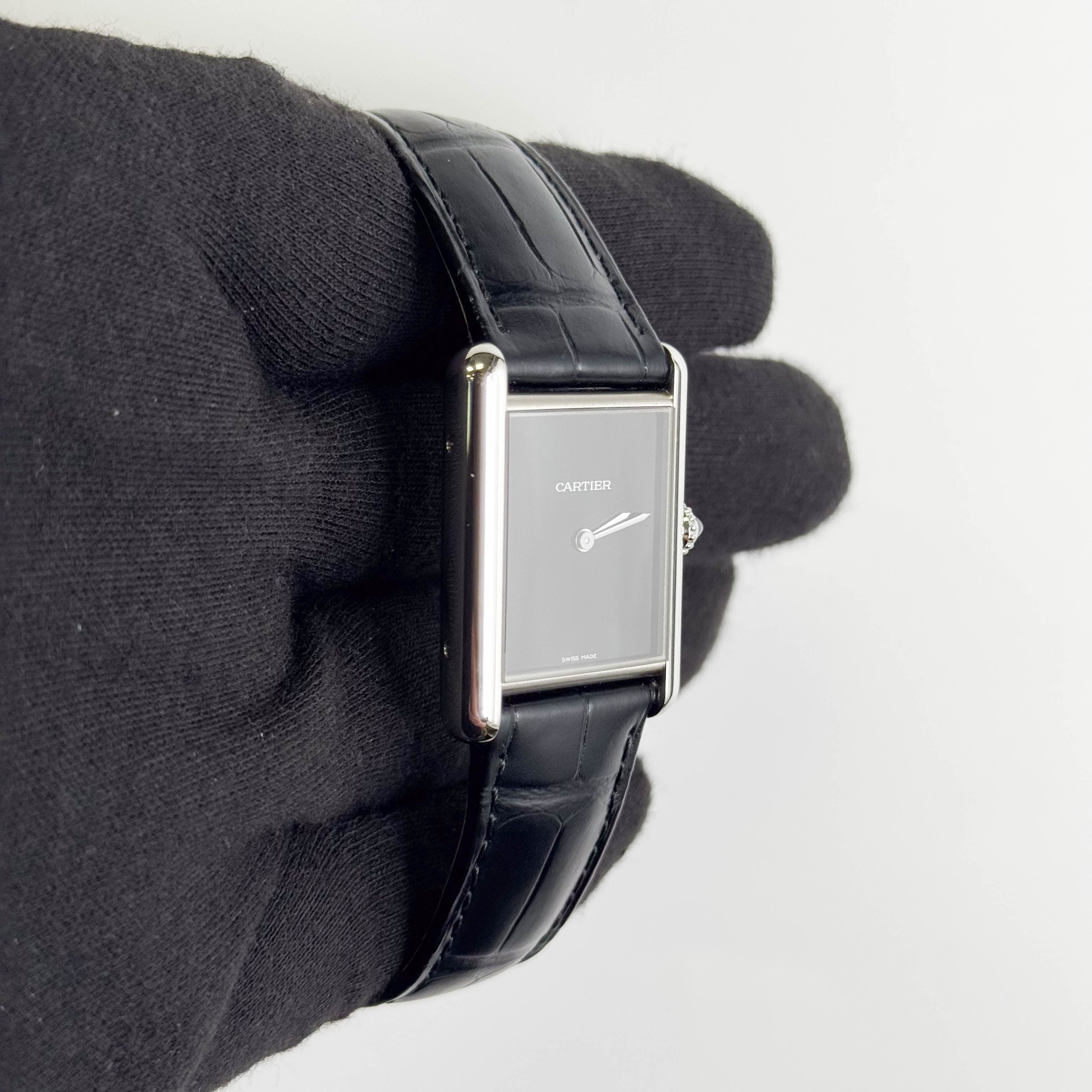 Cartier Tank 25.5mm Black Dial Watch Ref# WSTA0072