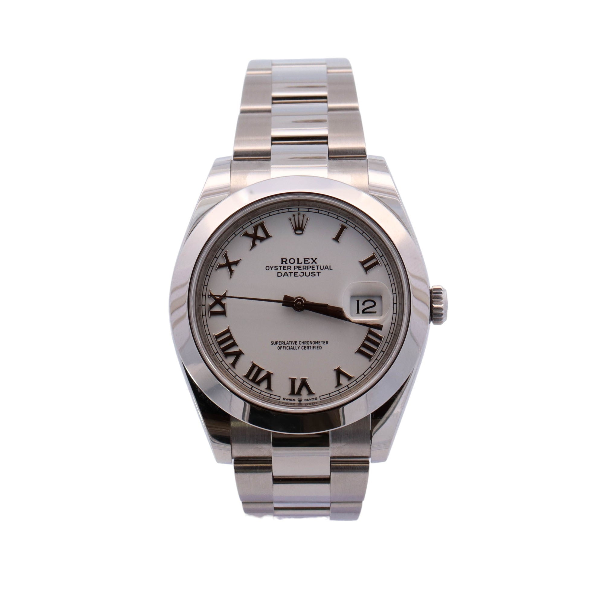 Rolex Datejust 41mm White Roman Dial Ref# 126300 - Happy Jewelers Fine Jewelry Lifetime Warranty