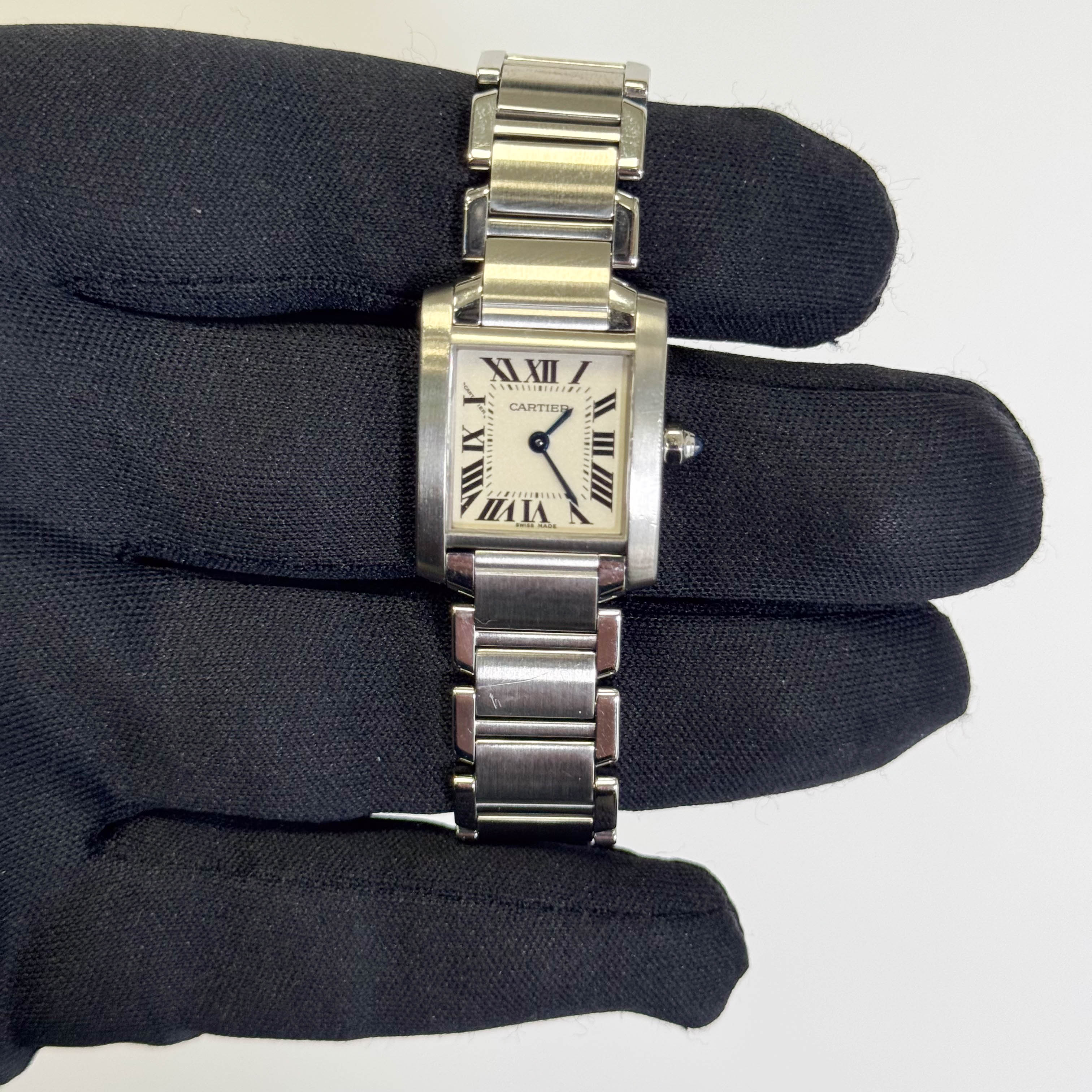 Cartier Tank Stainless Steel 20mm Ivory Dial Watch Ref# W51008Q3 - Happy Jewelers Fine Jewelry Lifetime Warranty