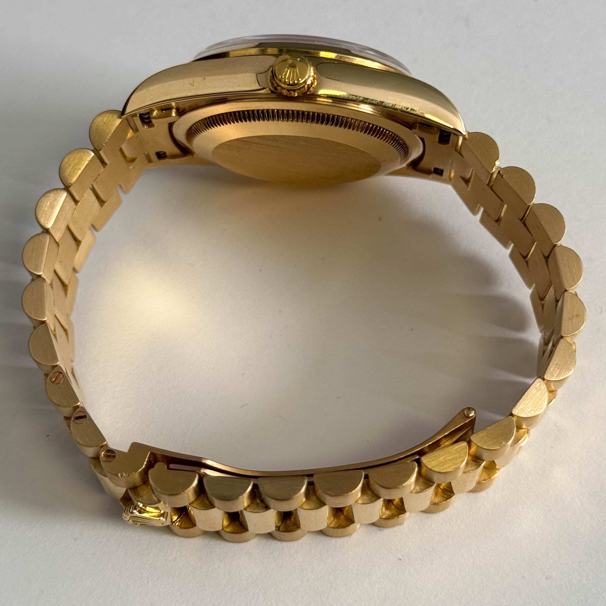 Rolex Day-Date 36mm Champagne MOP Roman Dial Watch Ref# 18208