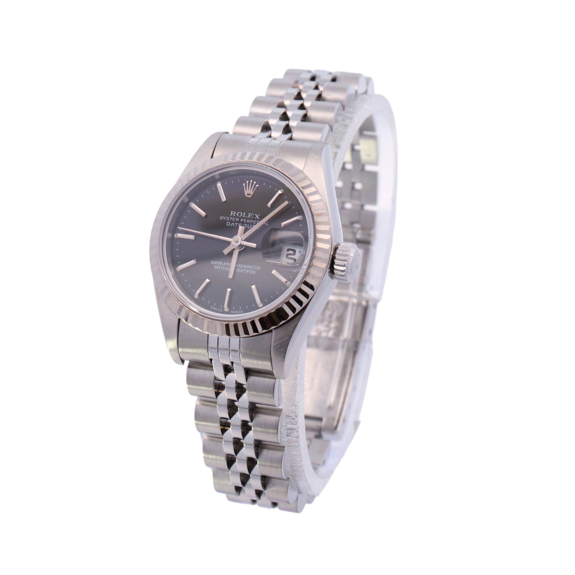 Rolex Datejust Stainless Steel 26mm Black Stick Dial Watch Reference# 179174 - Happy Jewelers Fine Jewelry Lifetime Warranty