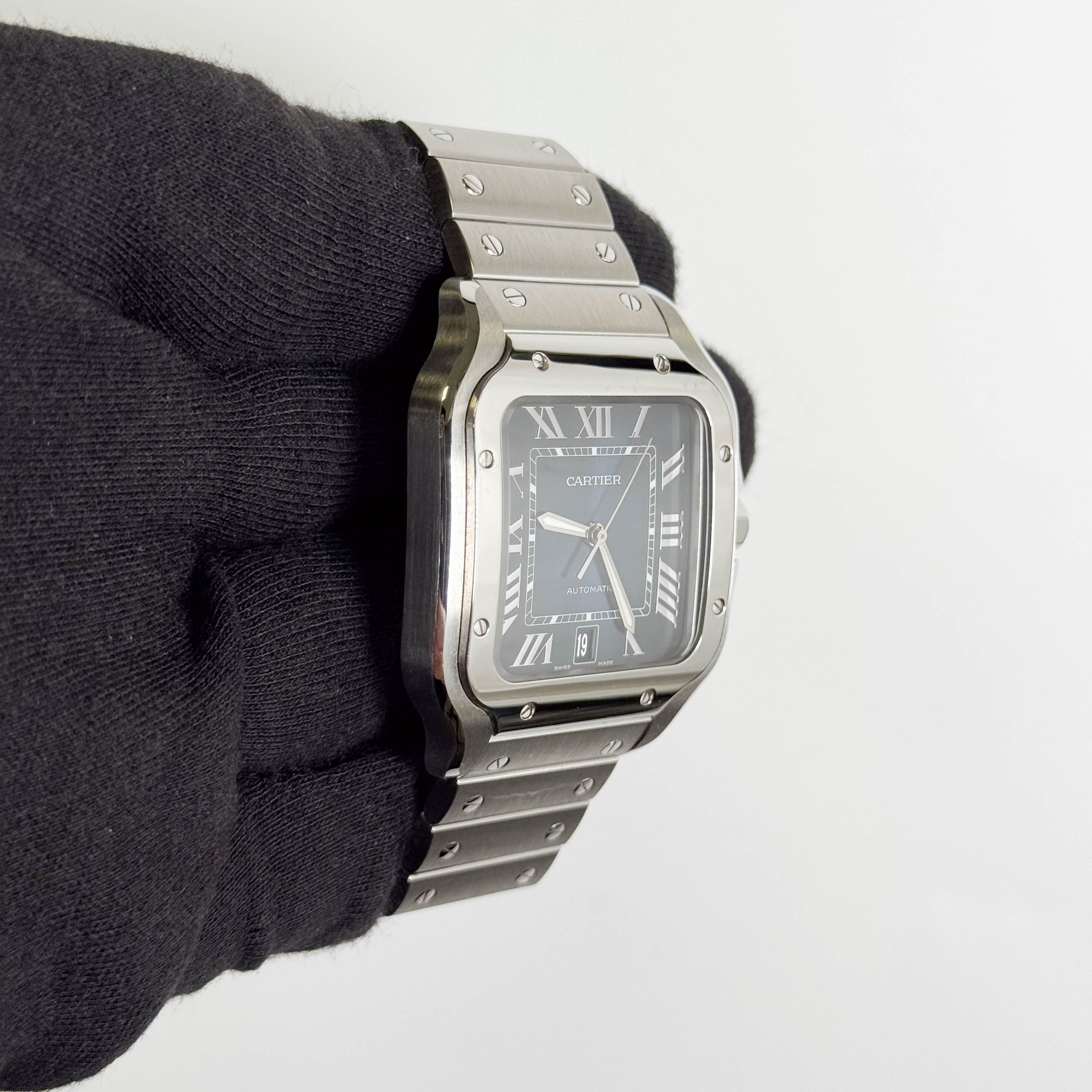 Cartier Santos 40mm Blue Dial Watch Ref# WSSA0030