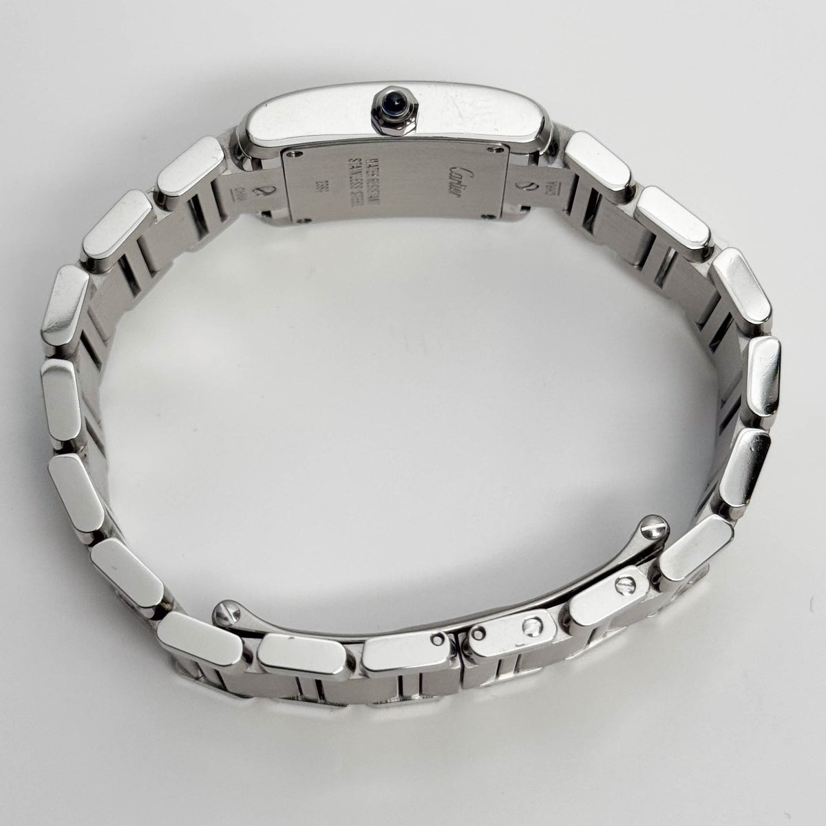 Cartier Tank Stainless Steel 20mm Ivory Dial Watch Ref# W51008Q3