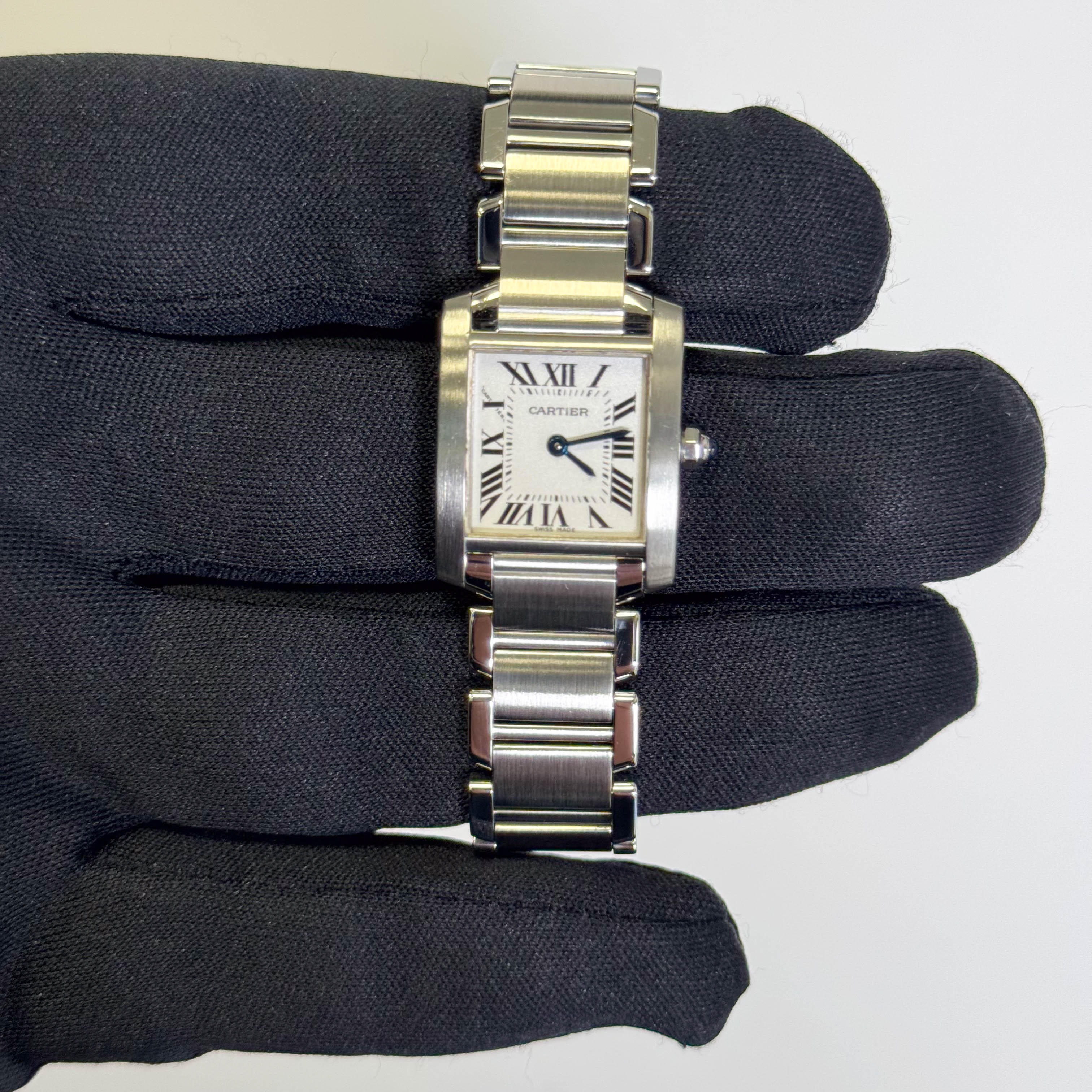 Cartier Tank Stainless Steel 20mm Ivory Dial Watch Ref# W51008Q3 - Happy Jewelers Fine Jewelry Lifetime Warranty