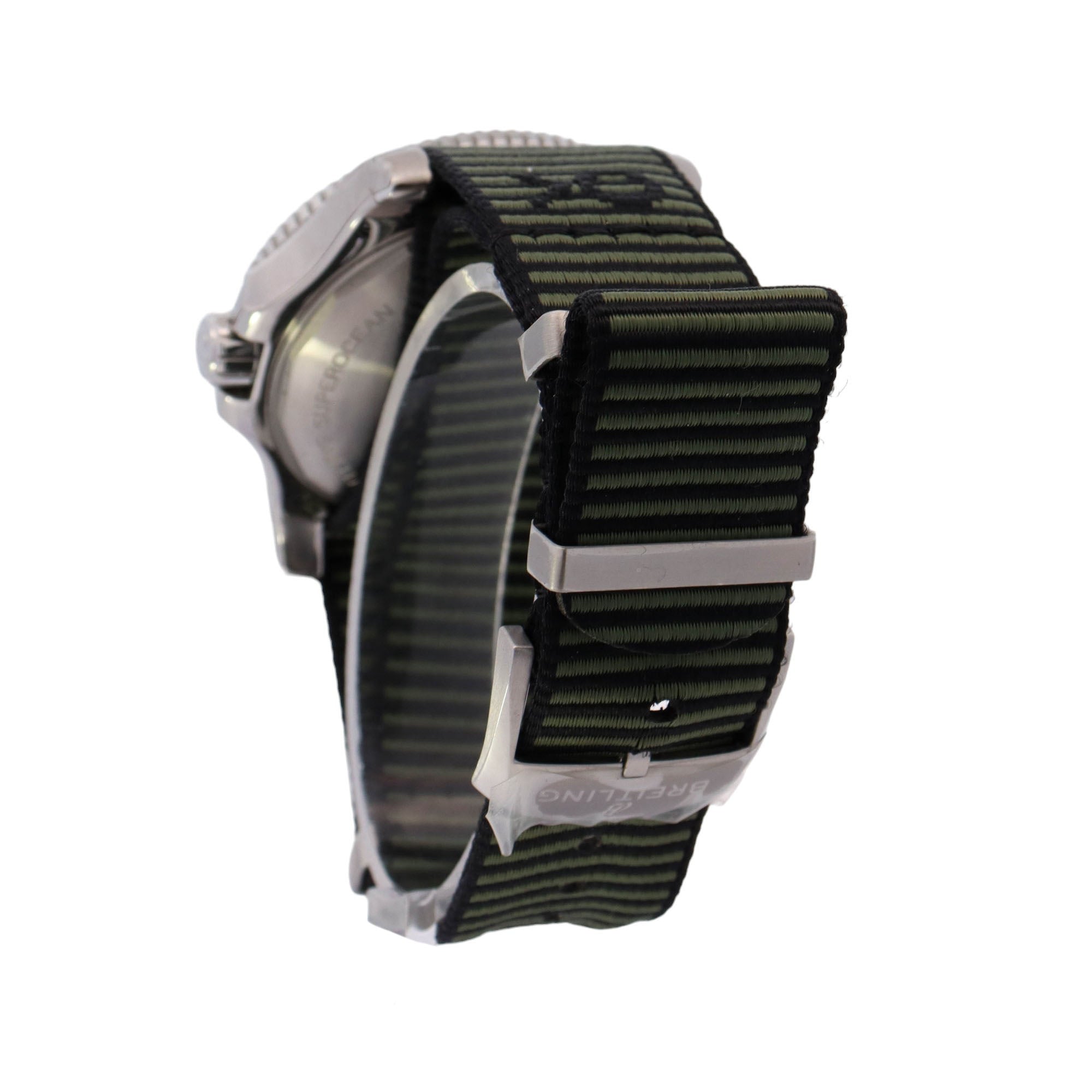 Breitling Superocean Automatic Stainless Steel 44mm Green Arabic & Stick Dial Watch Refwewnce# A17367A11L1W1 - Happy Jewelers Fine Jewelry Lifetime Warranty