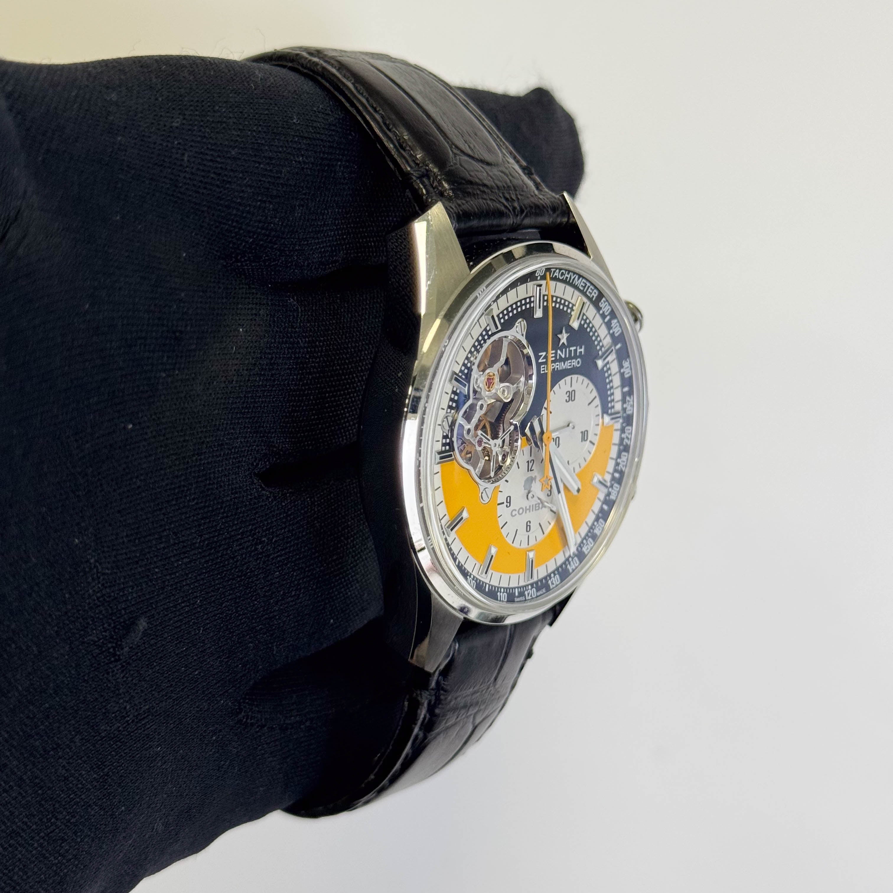 Zenith El Primero 42mm Black/Yellow Dial Watch Ref# 03.2041.4061