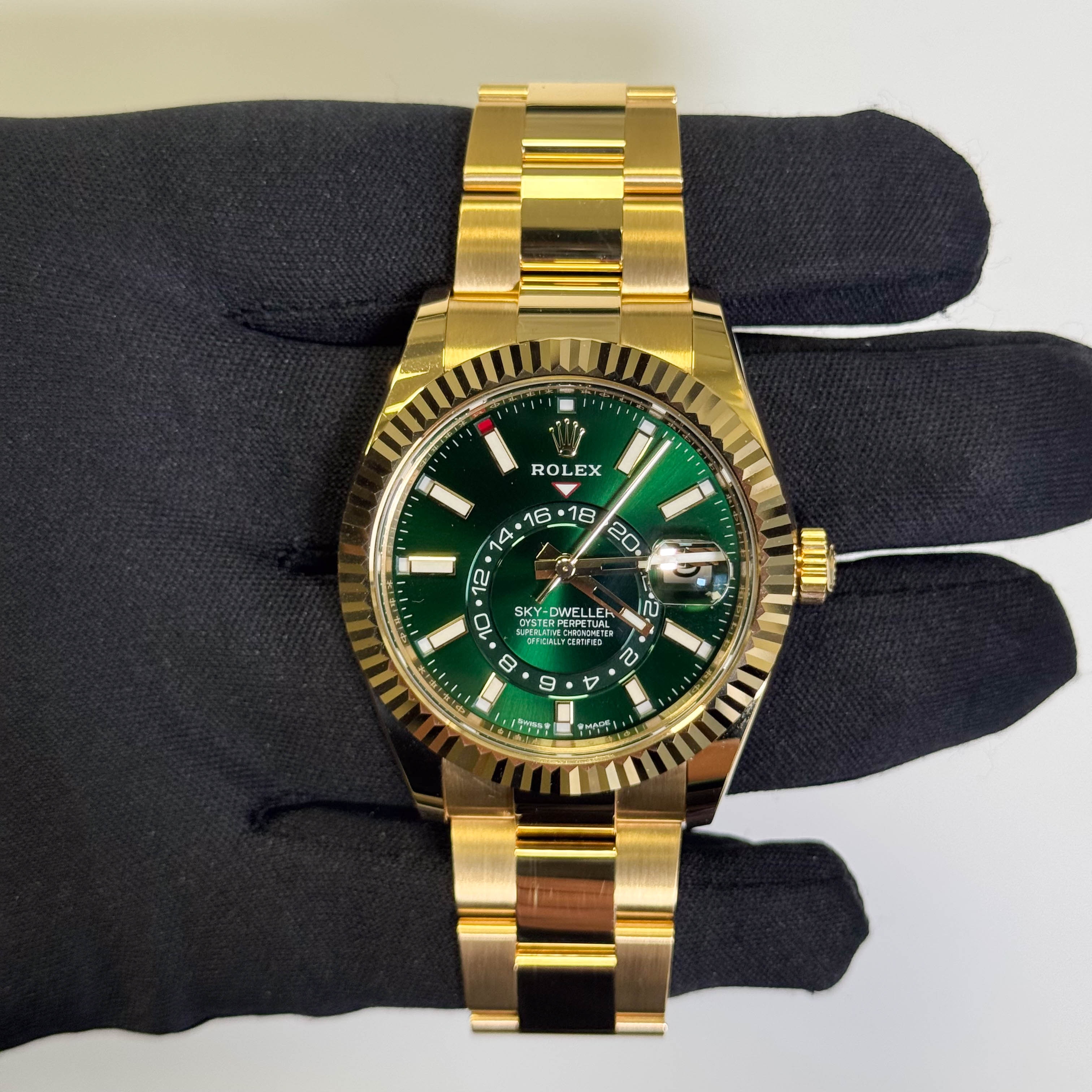 Rolex Sky-Dweller 42mm Green Dial Watch Ref# 336938 - Happy Jewelers Fine Jewelry Lifetime Warranty