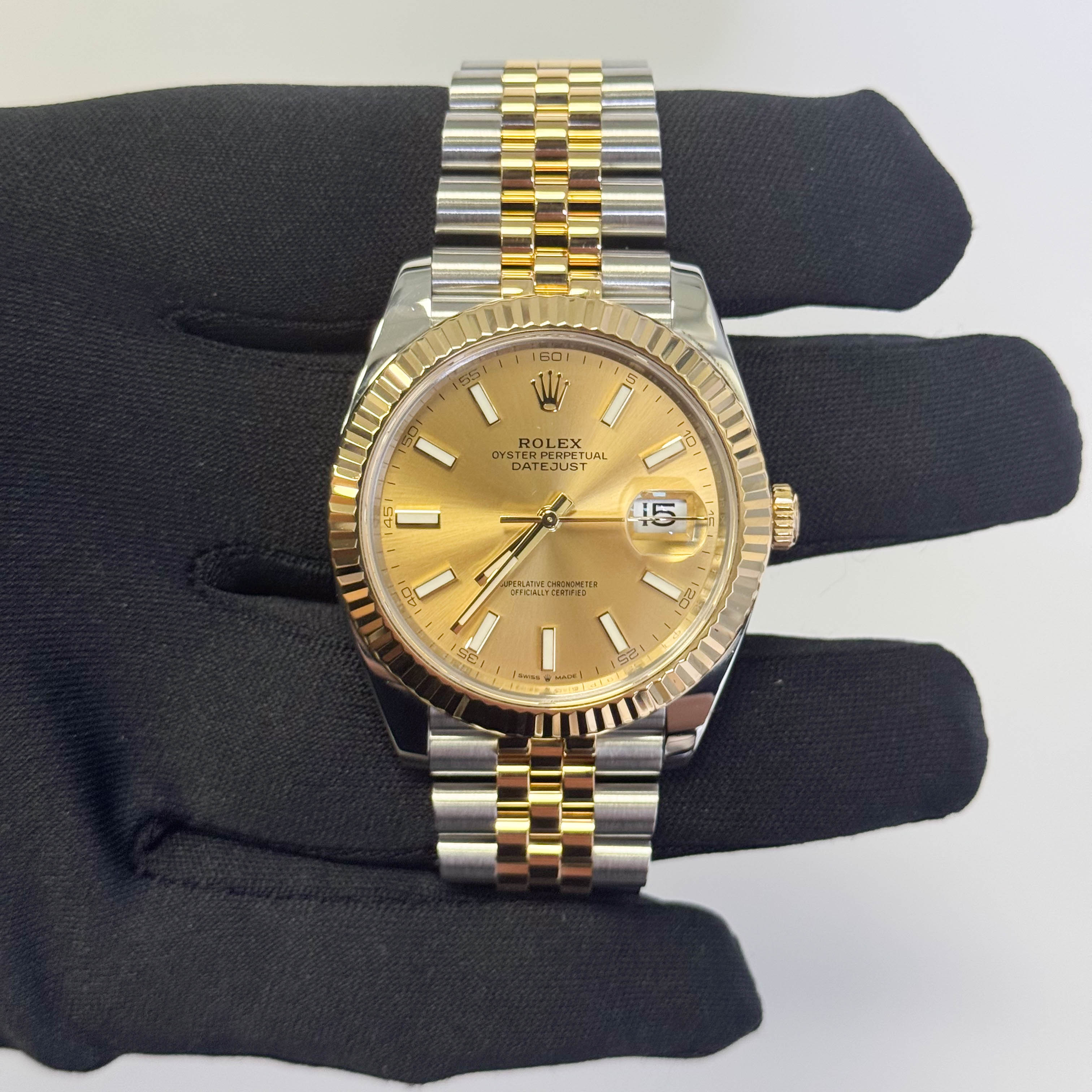 Rolex Datejust 41mm Champagne Dial Watch Ref# 126333 - Happy Jewelers Fine Jewelry Lifetime Warranty