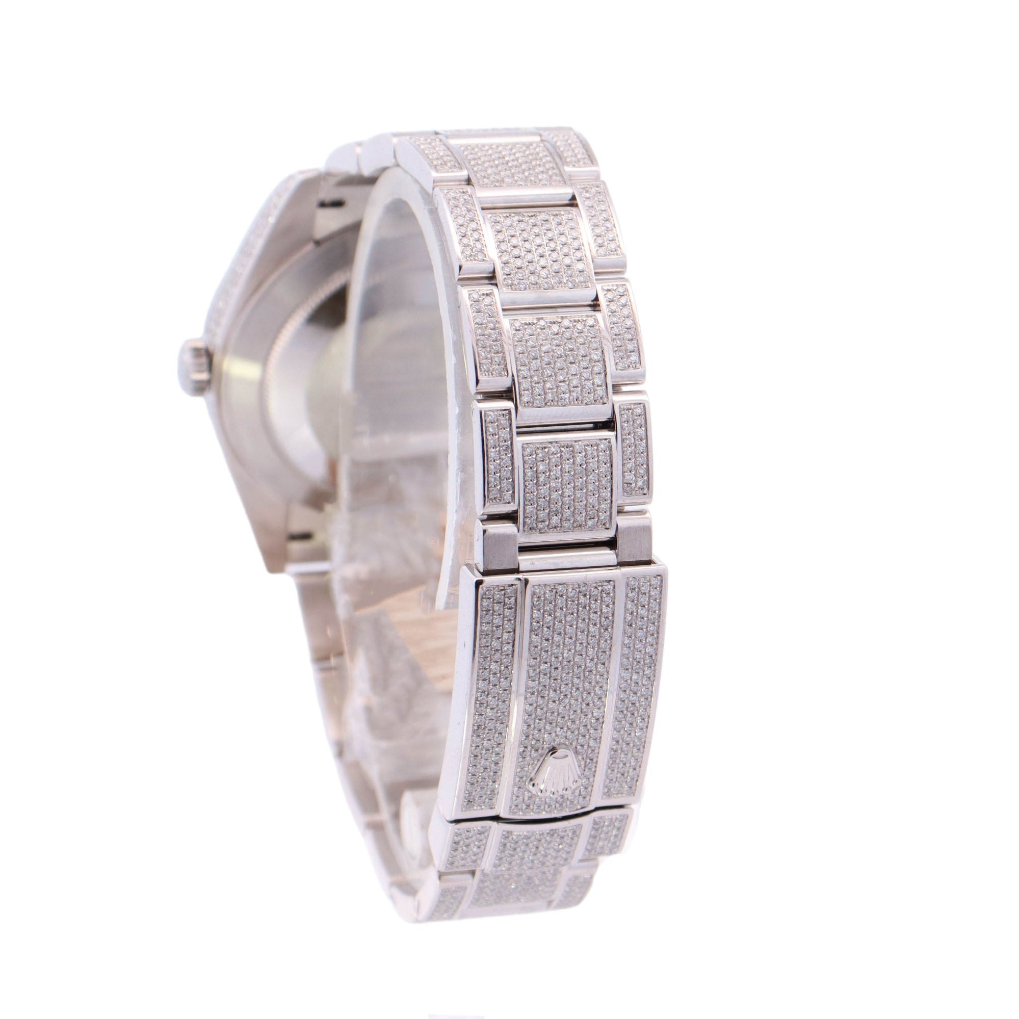 Rolex Datejust Stainless Steel 41mm Aftermarket Pave Diamond Arabic Numeral Dial Watch Reference# 126300 - Happy Jewelers Fine Jewelry Lifetime Warranty