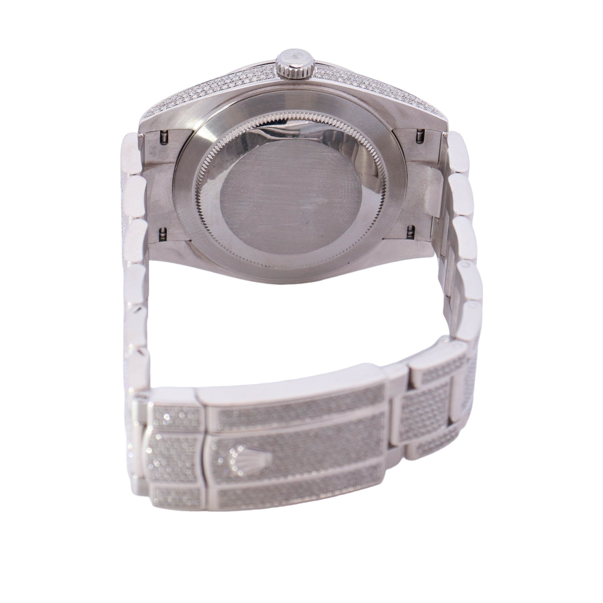 Rolex Datejust Stainless Steel 41mm Aftermarket Pave Diamond Arabic Numeral Dial Watch Reference# 126300 - Happy Jewelers Fine Jewelry Lifetime Warranty