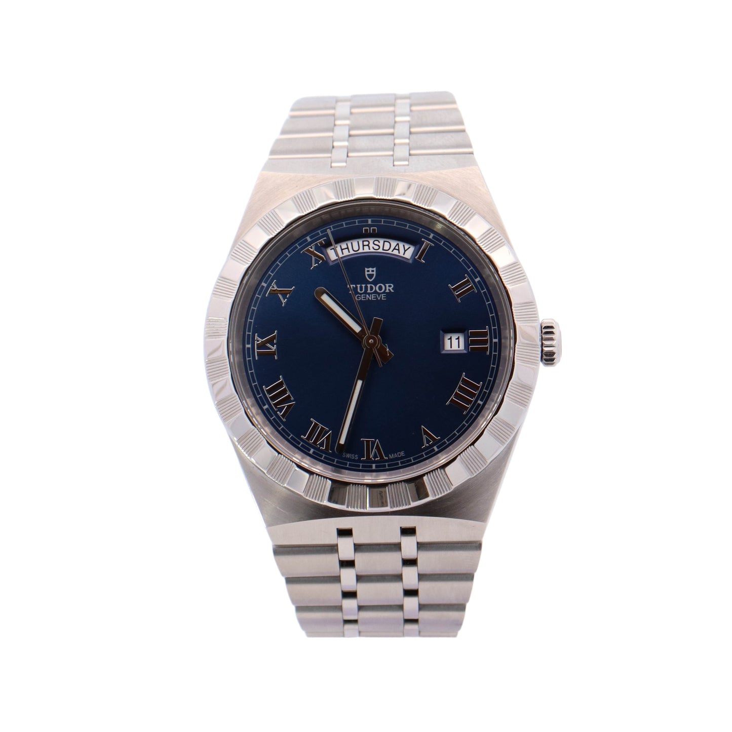 Tudor Royal Stainless Steel 41mm Blue Roman Dial Watch Reference# 28600 - Happy Jewelers Fine Jewelry Lifetime Warranty