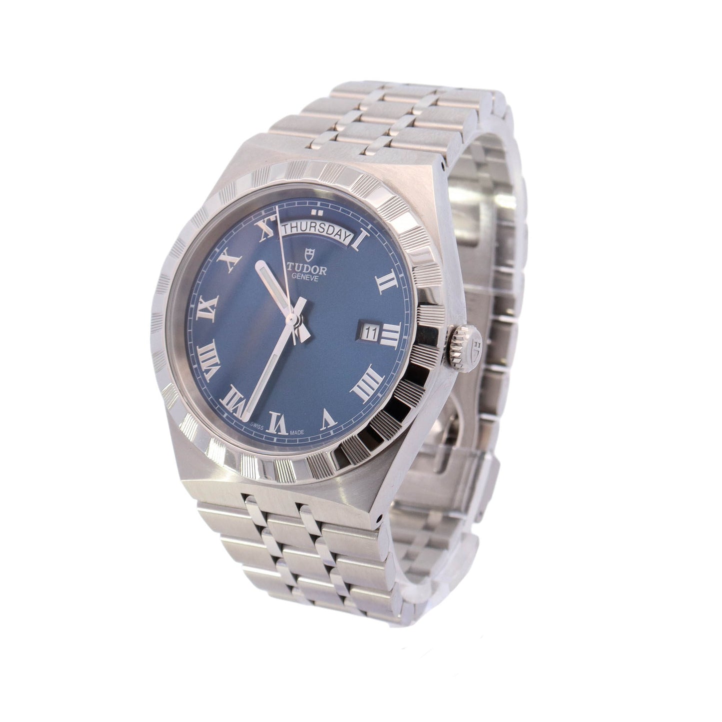 Tudor Royal Stainless Steel 41mm Blue Roman Dial Watch Reference# 28600 - Happy Jewelers Fine Jewelry Lifetime Warranty