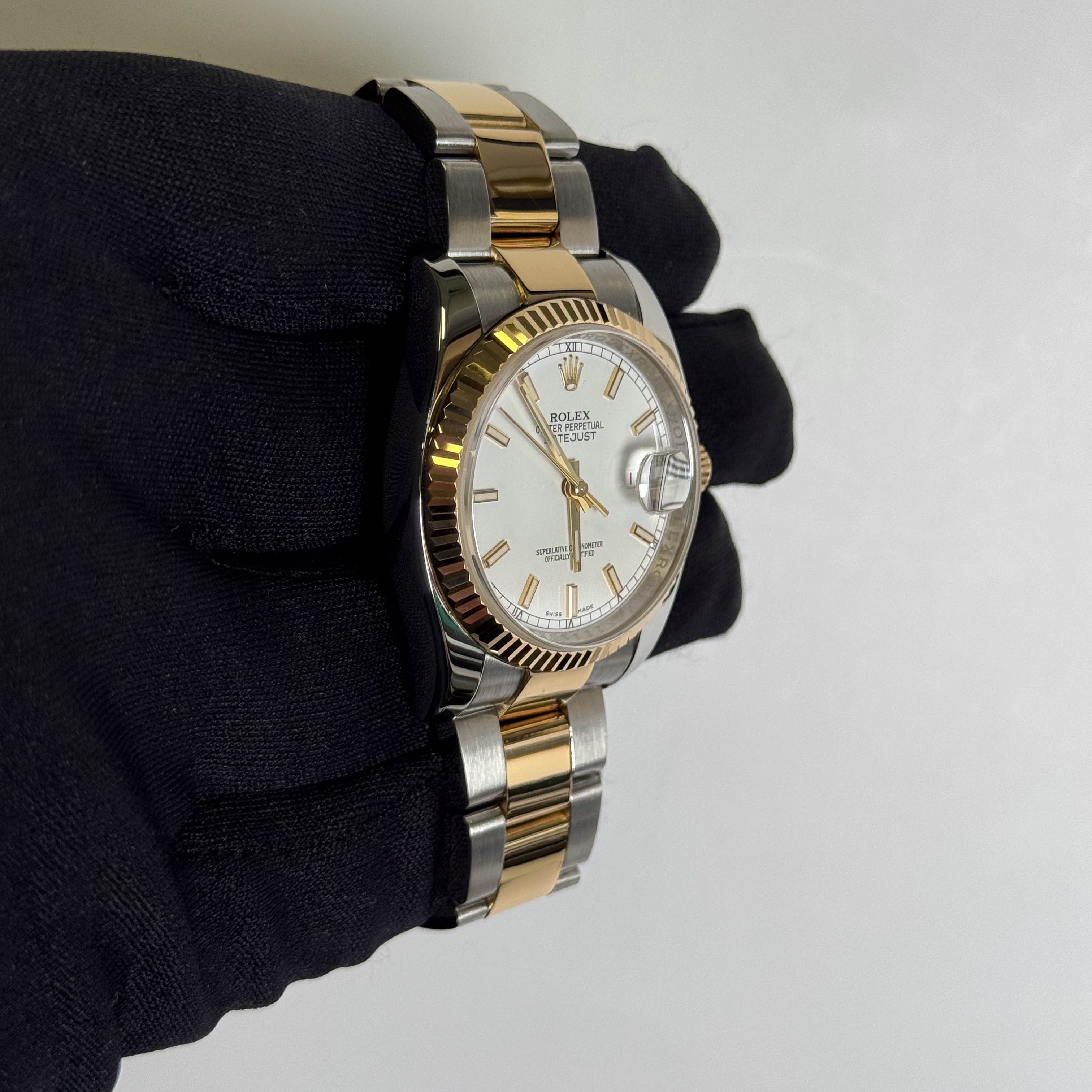 Rolex Datejust 36mm White Dial Watch Ref# 116233