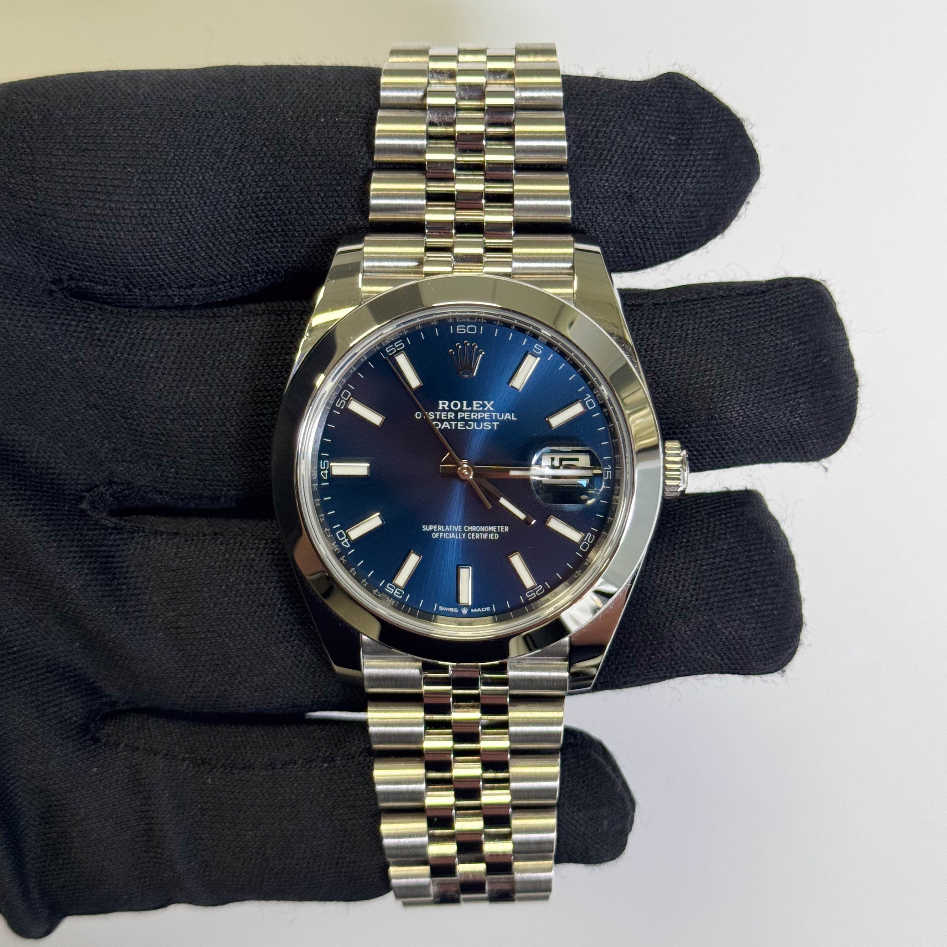 Rolex Datejust 41mm Blue Dial Watch Ref# 126300 - Happy Jewelers Fine Jewelry Lifetime Warranty