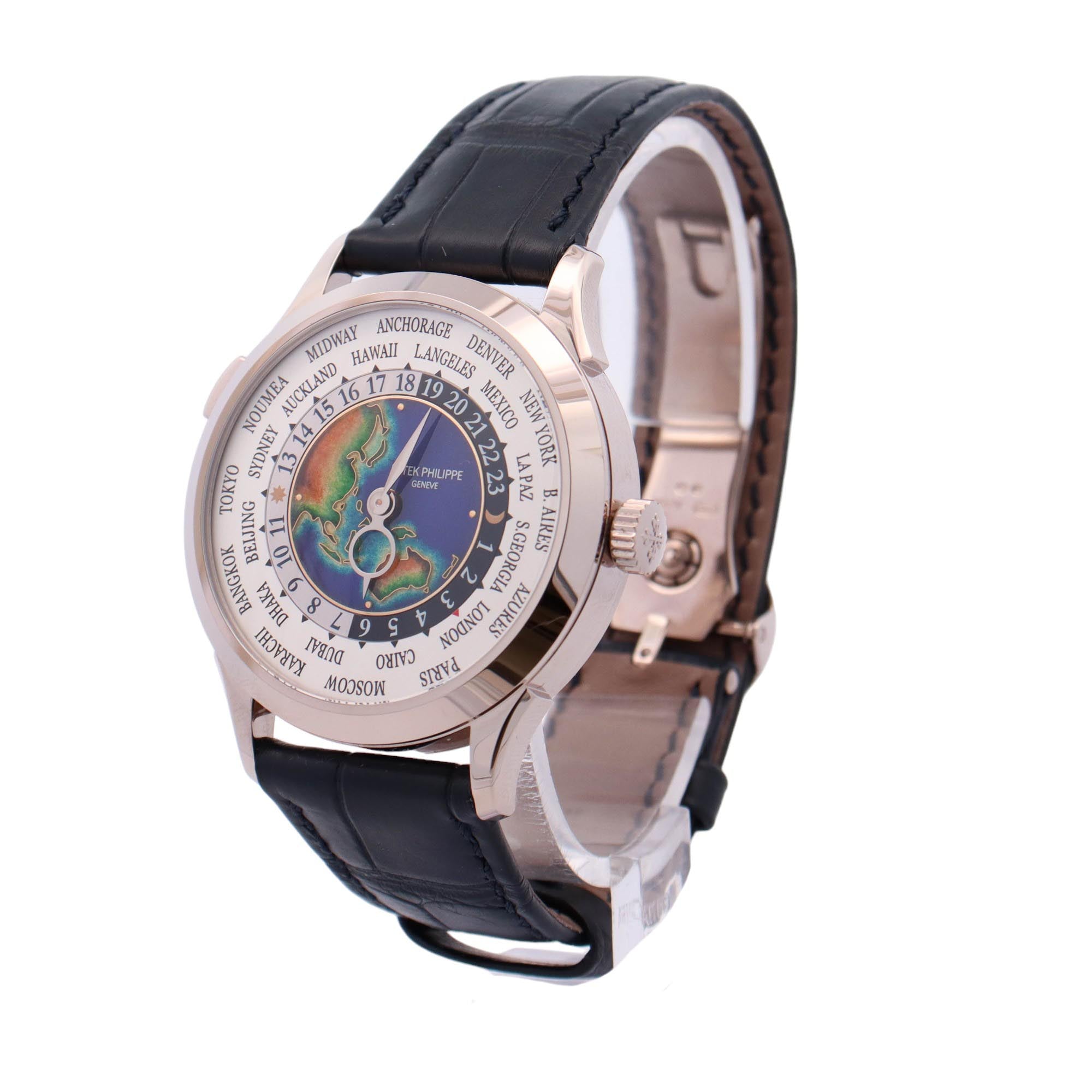 Patek Philippe World Time White Gold 38.5mm White World Time Dial Watch Reference# 5231G-001 - Happy Jewelers Fine Jewelry Lifetime Warranty