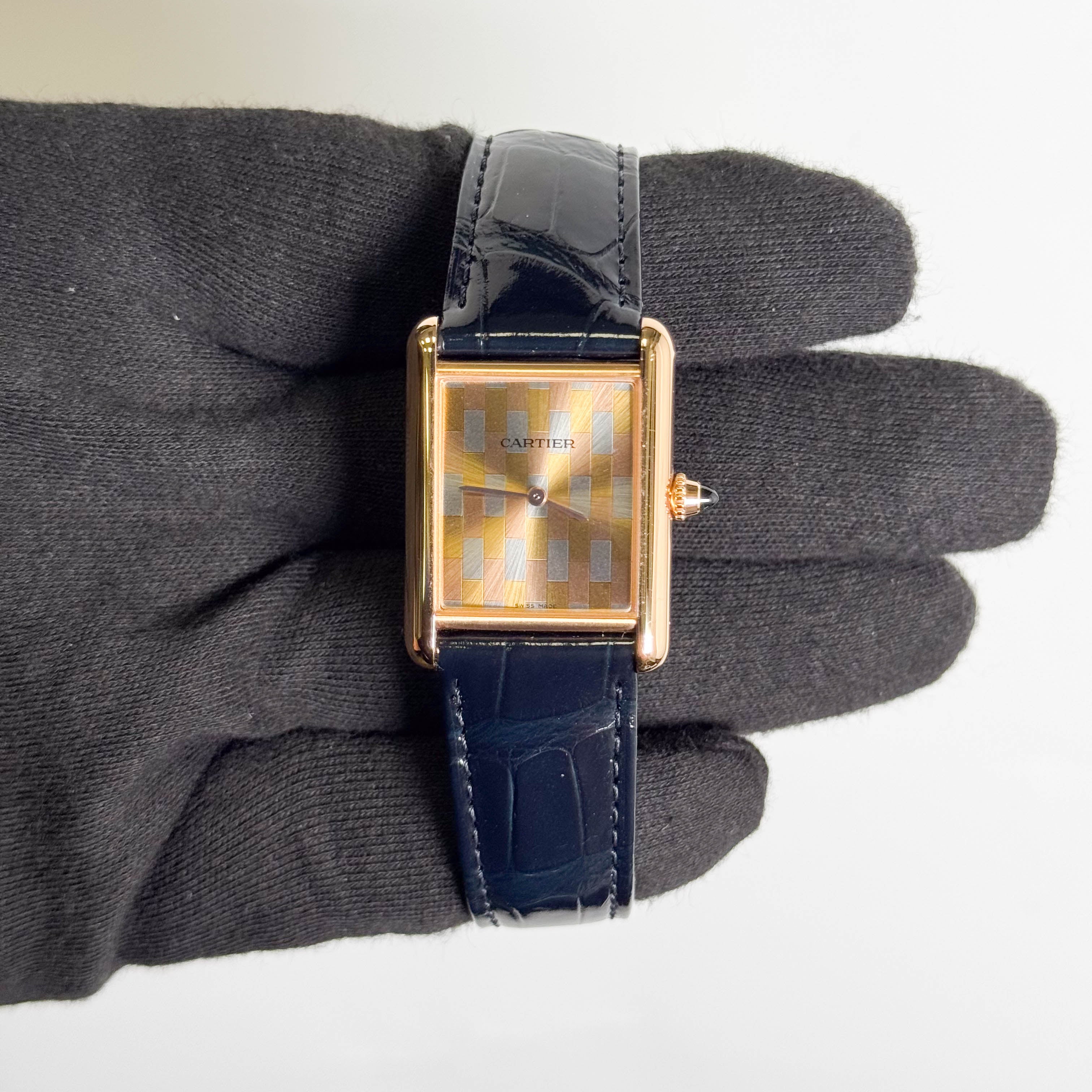 Cartier Tank Louis 33.7x25.5mm Three Gold Dial Watch Ref# WGTA0176