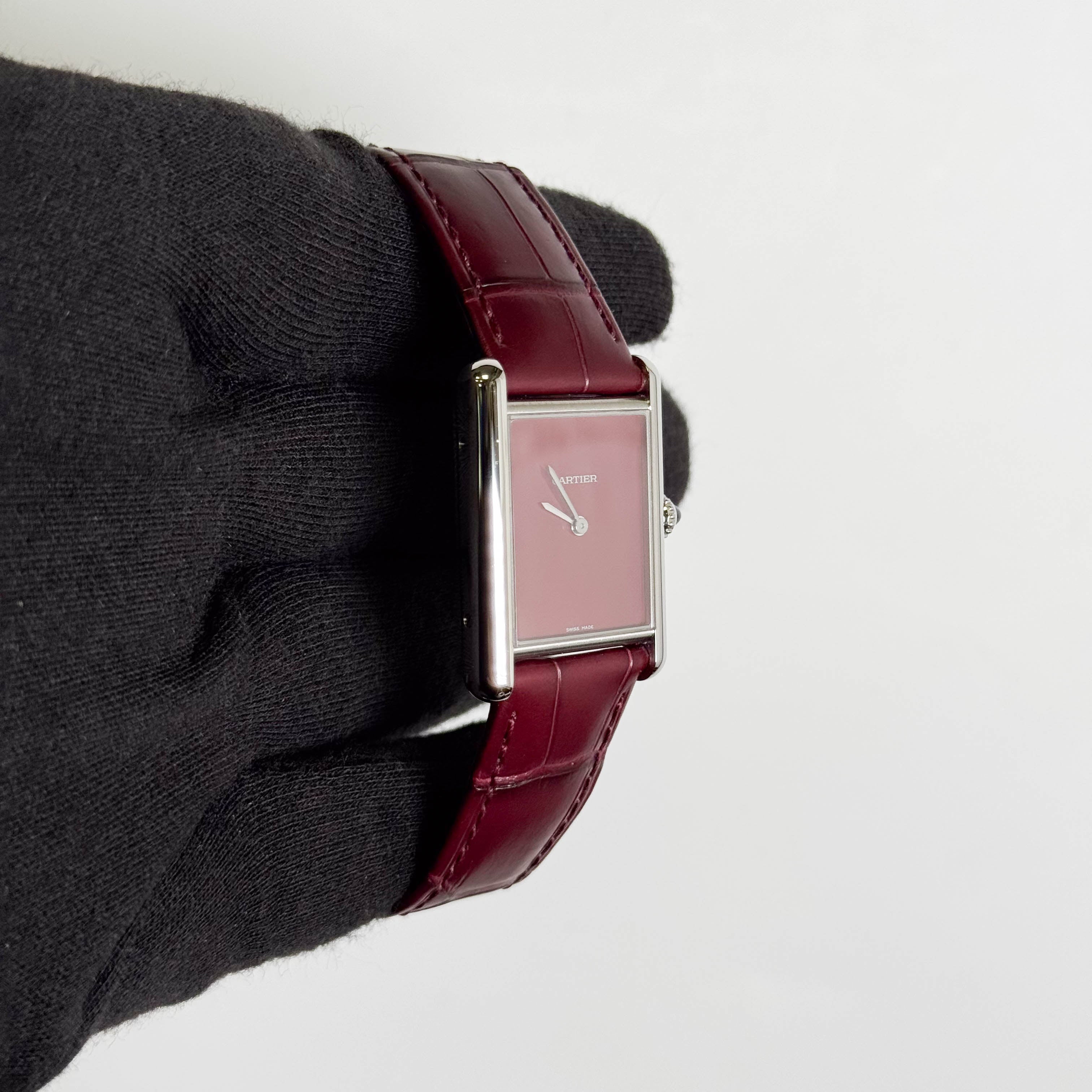 Cartier Tank Must 34x26mm Red Dial Watch Ref# WSTA0054