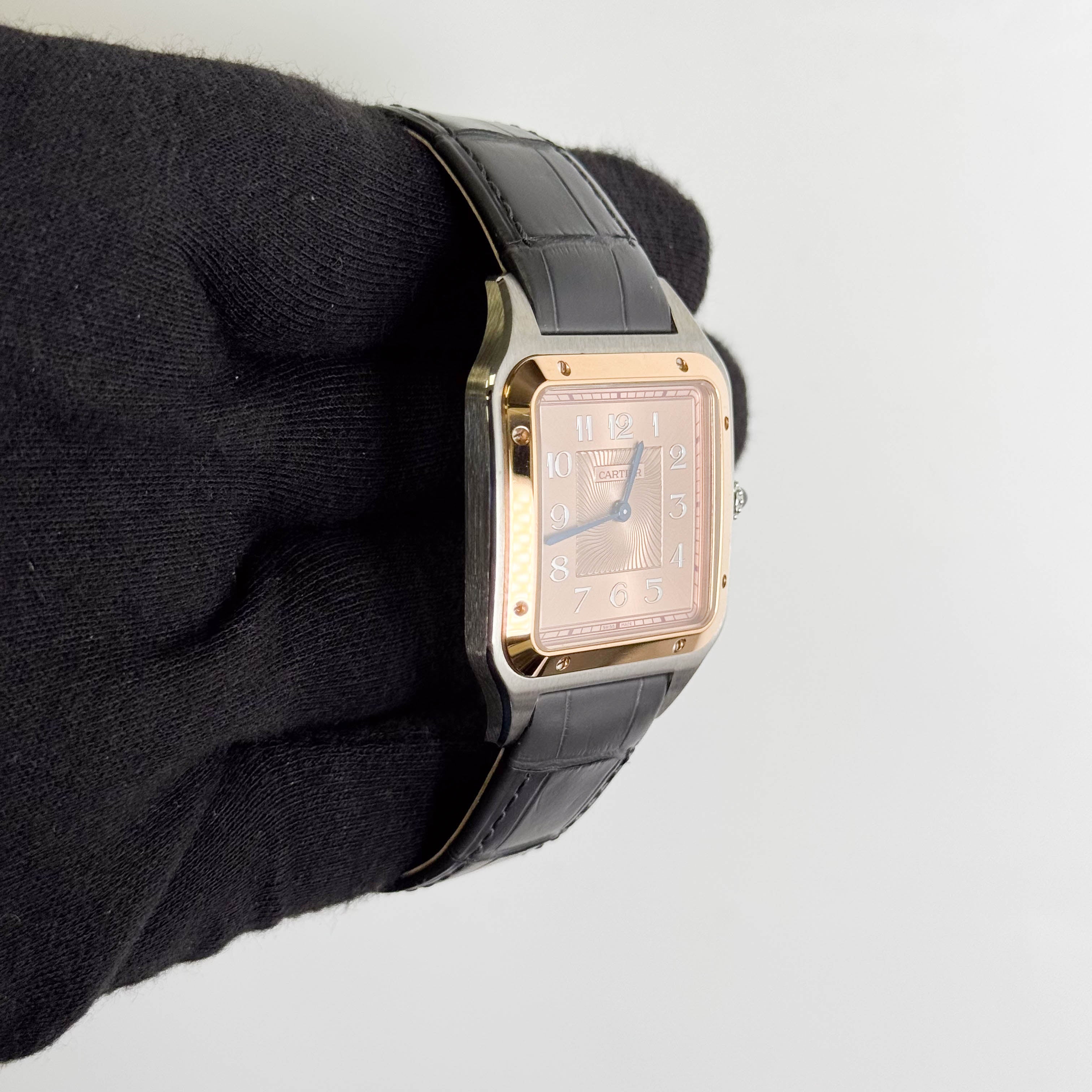 Cartier Santos Dumont 46.6x33.9mm Rose Gold Dial Watch Ref# W2SA0025