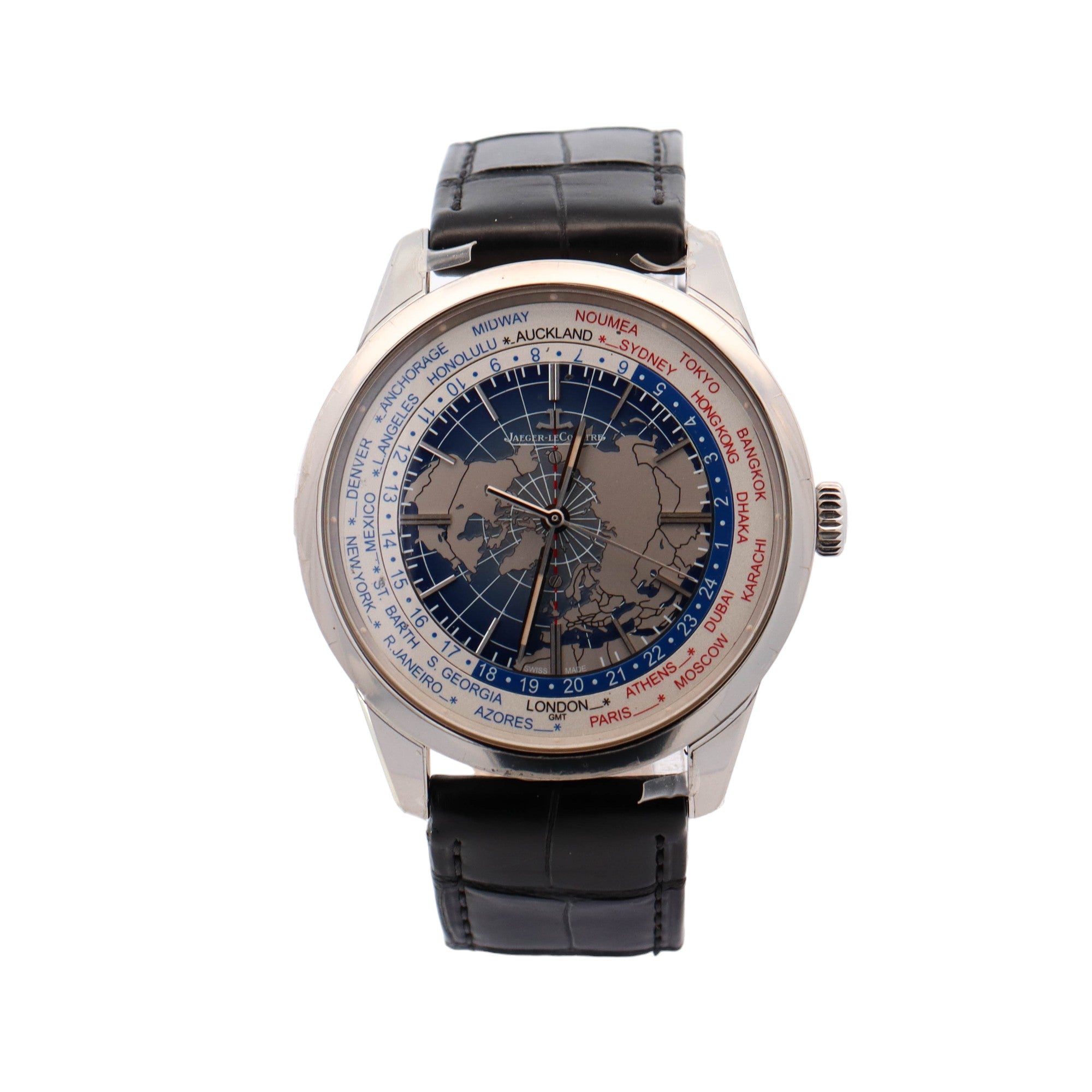 Jaeger-LeCoultre Geophysic Universal Time Stainless Steel 42mm Roman Dial Watch Reference #: Q8108420 - Happy Jewelers Fine Jewelry Lifetime Warranty