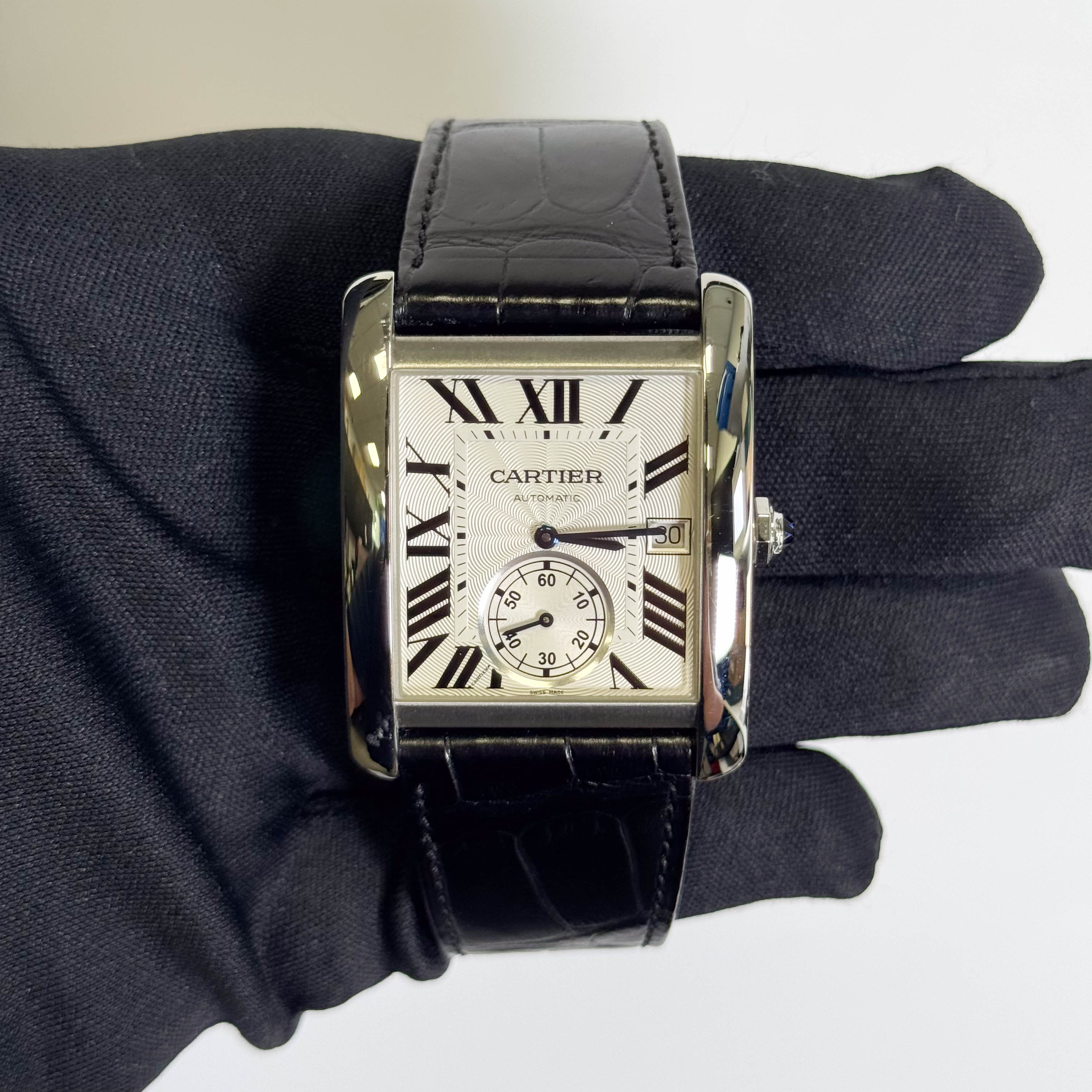 Cartier Tank MC Large 44mm Silver Dial Watch Ref: # W5330003