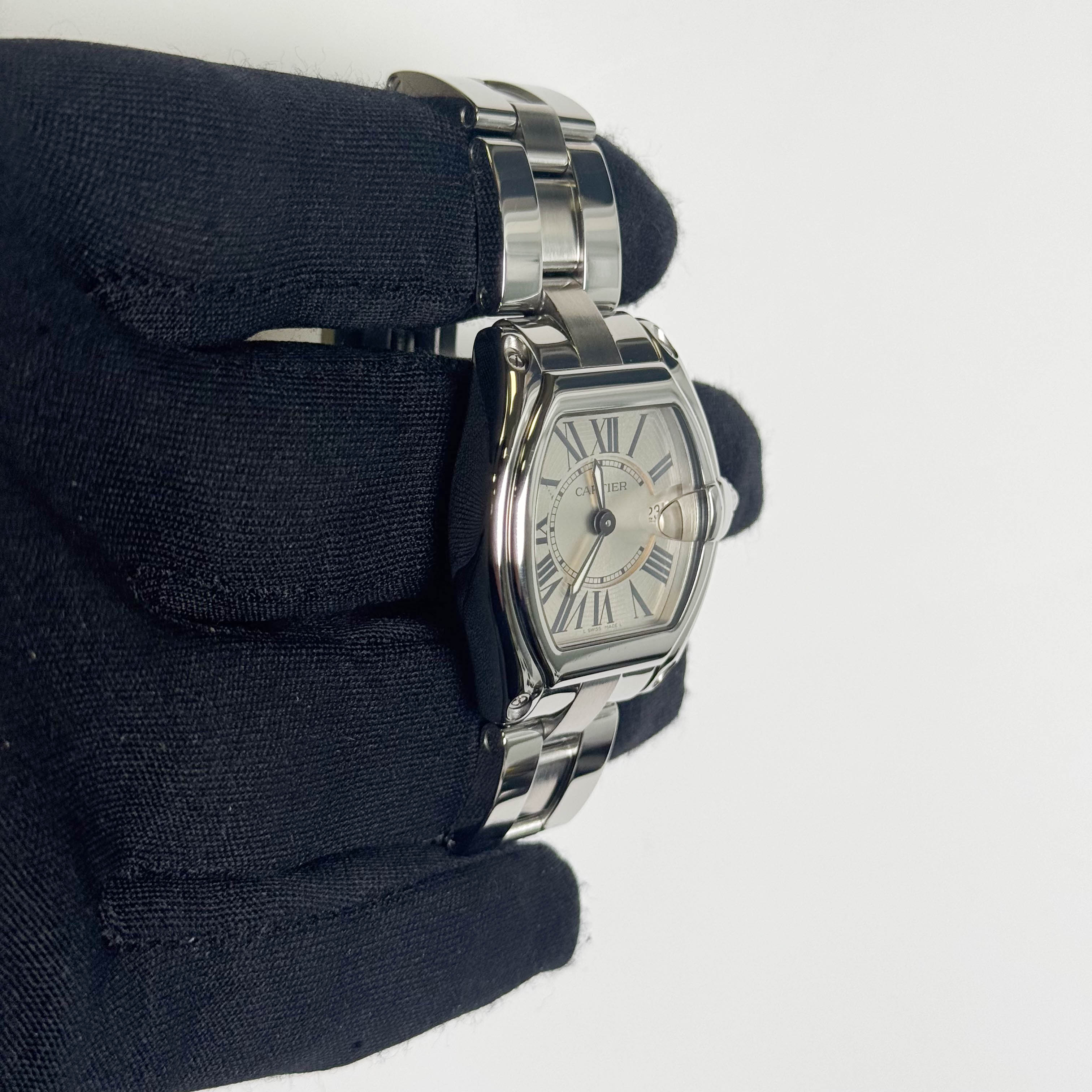 Cartier Roadster Stainless Steel 31mm Silver Dial Watch Ref# W62016V3 - Happy Jewelers Fine Jewelry Lifetime Warranty