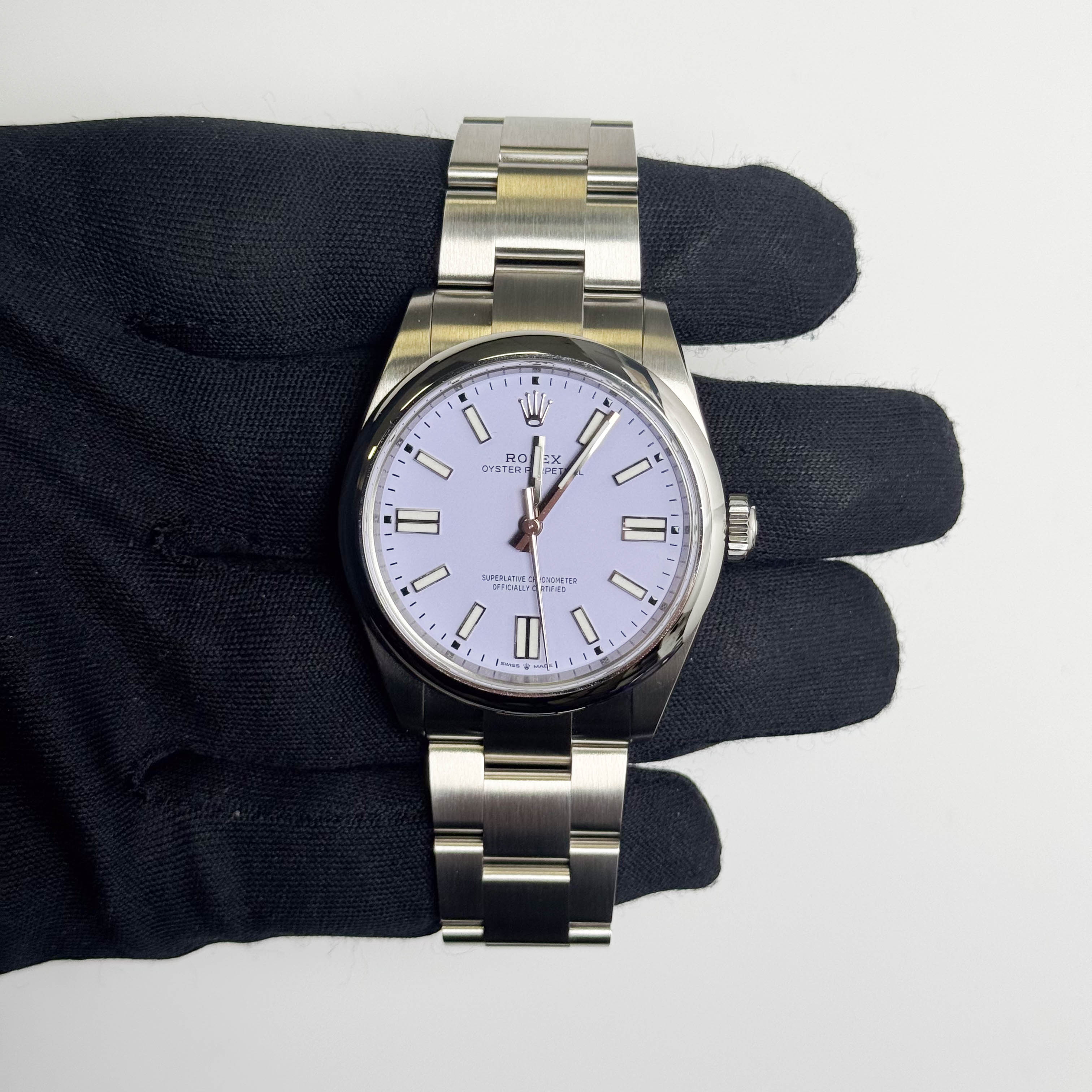 Rolex Oyster Perpetual 41mm Lilac Dial Watch Ref# 134300 - Happy Jewelers Fine Jewelry Lifetime Warranty