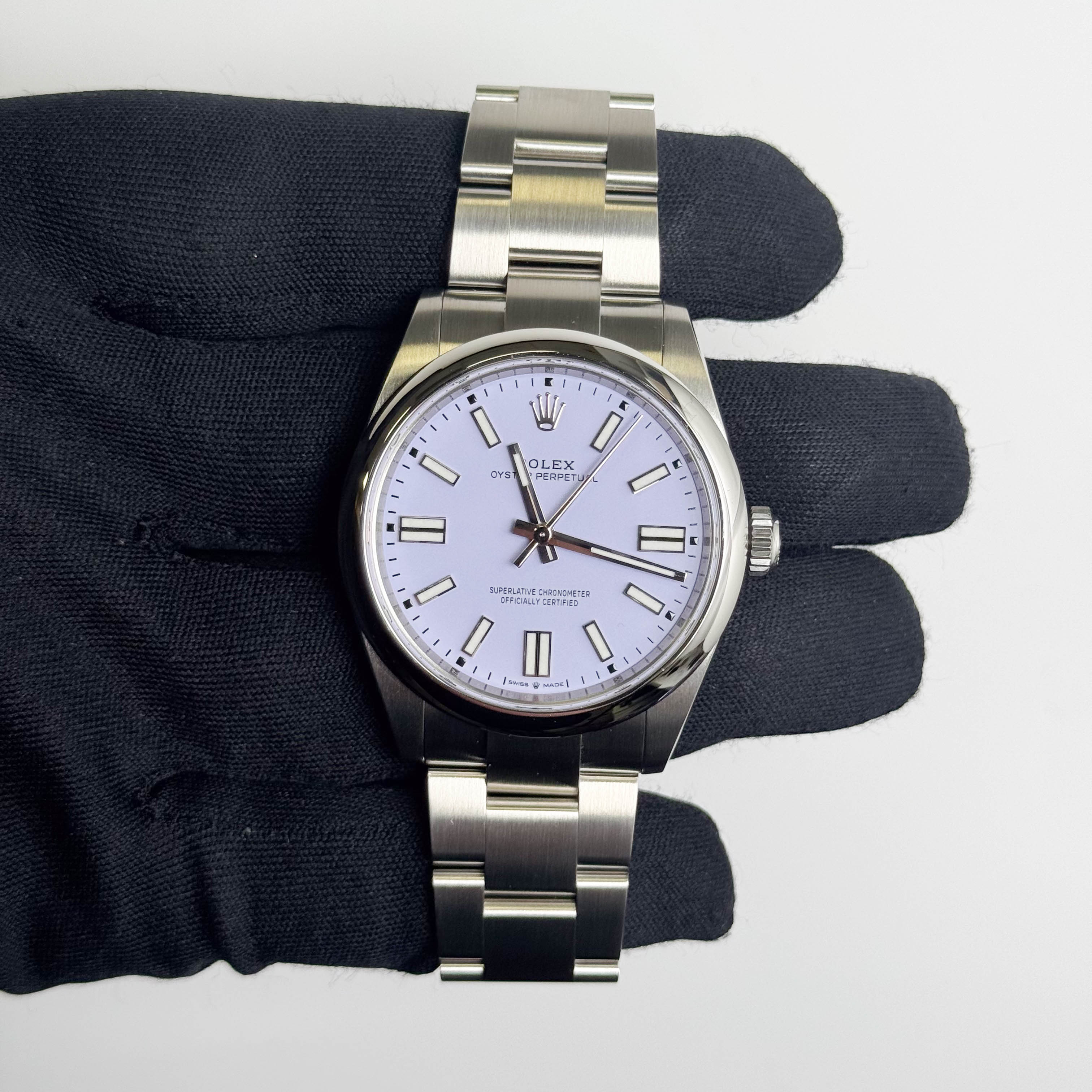Rolex Oyster Perpetual 41mm Lilac Dial Watch Ref# 134300 - Happy Jewelers Fine Jewelry Lifetime Warranty