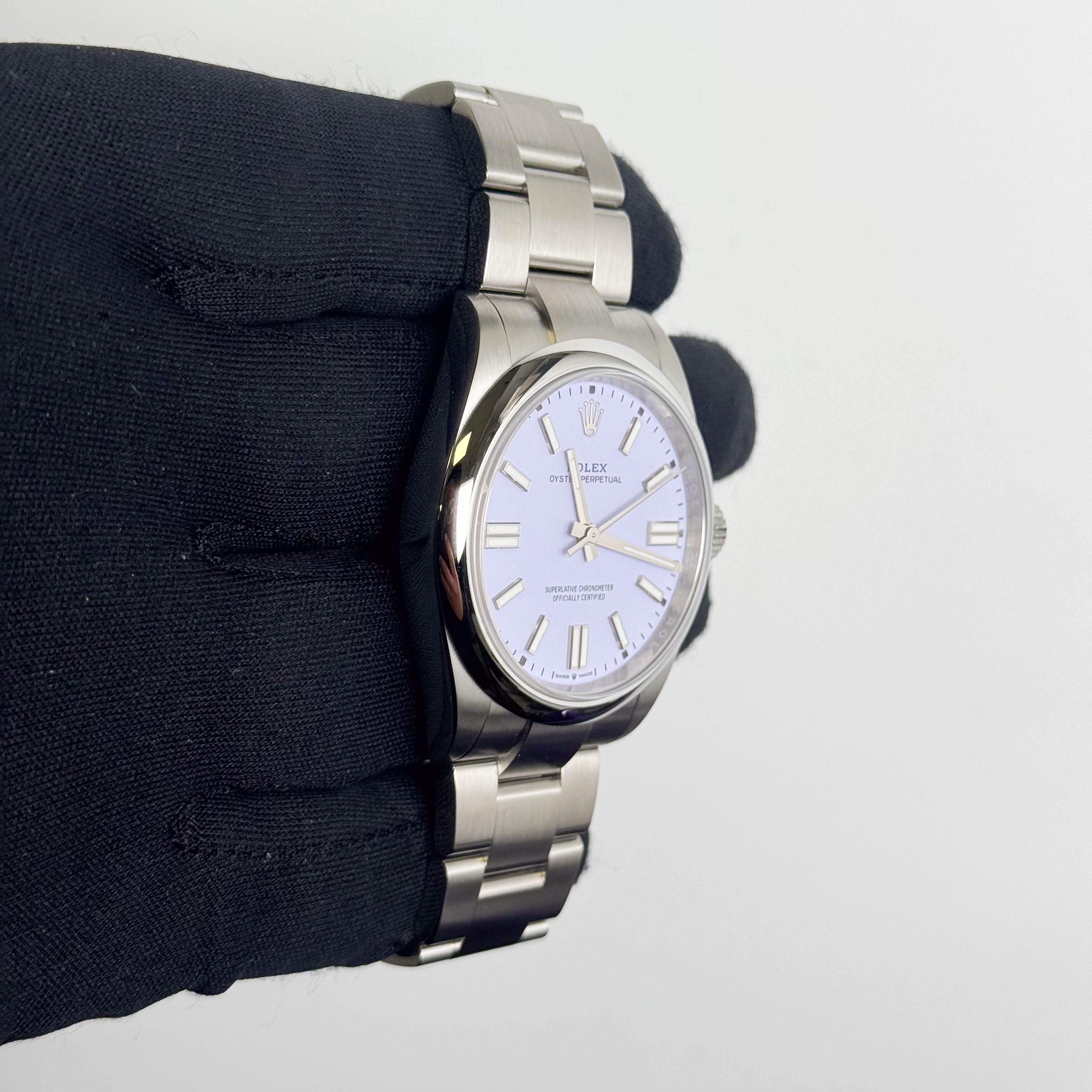 Rolex Oyster Perpetual 41mm Lilac Dial Watch Ref# 134300 - Happy Jewelers Fine Jewelry Lifetime Warranty