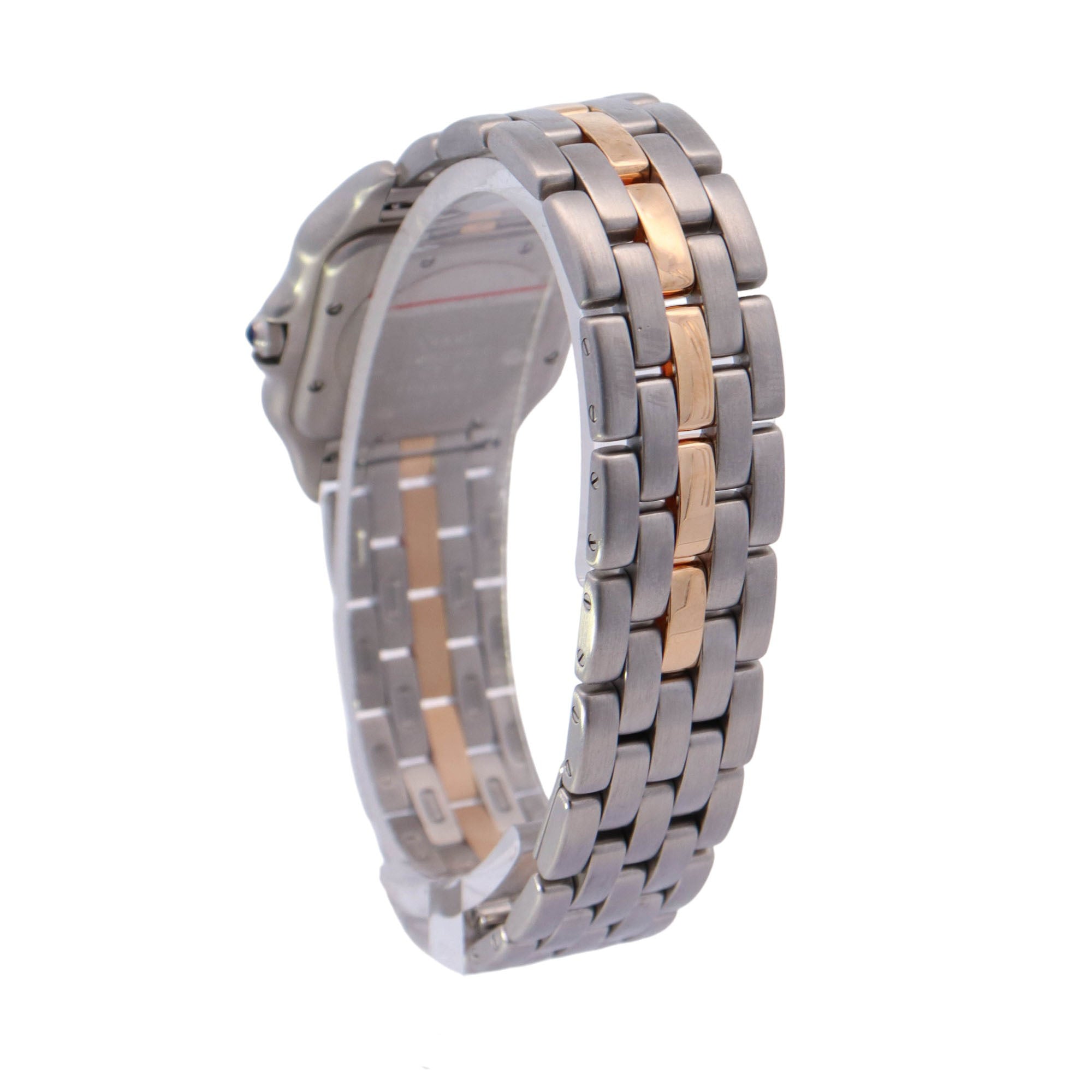 Cartier Panthere Two-Tone Stainless Steel & Yellow Gold 27mm White Roman Dial Watch Reference #: 1100 - Happy Jewelers Fine Jewelry Lifetime Warranty