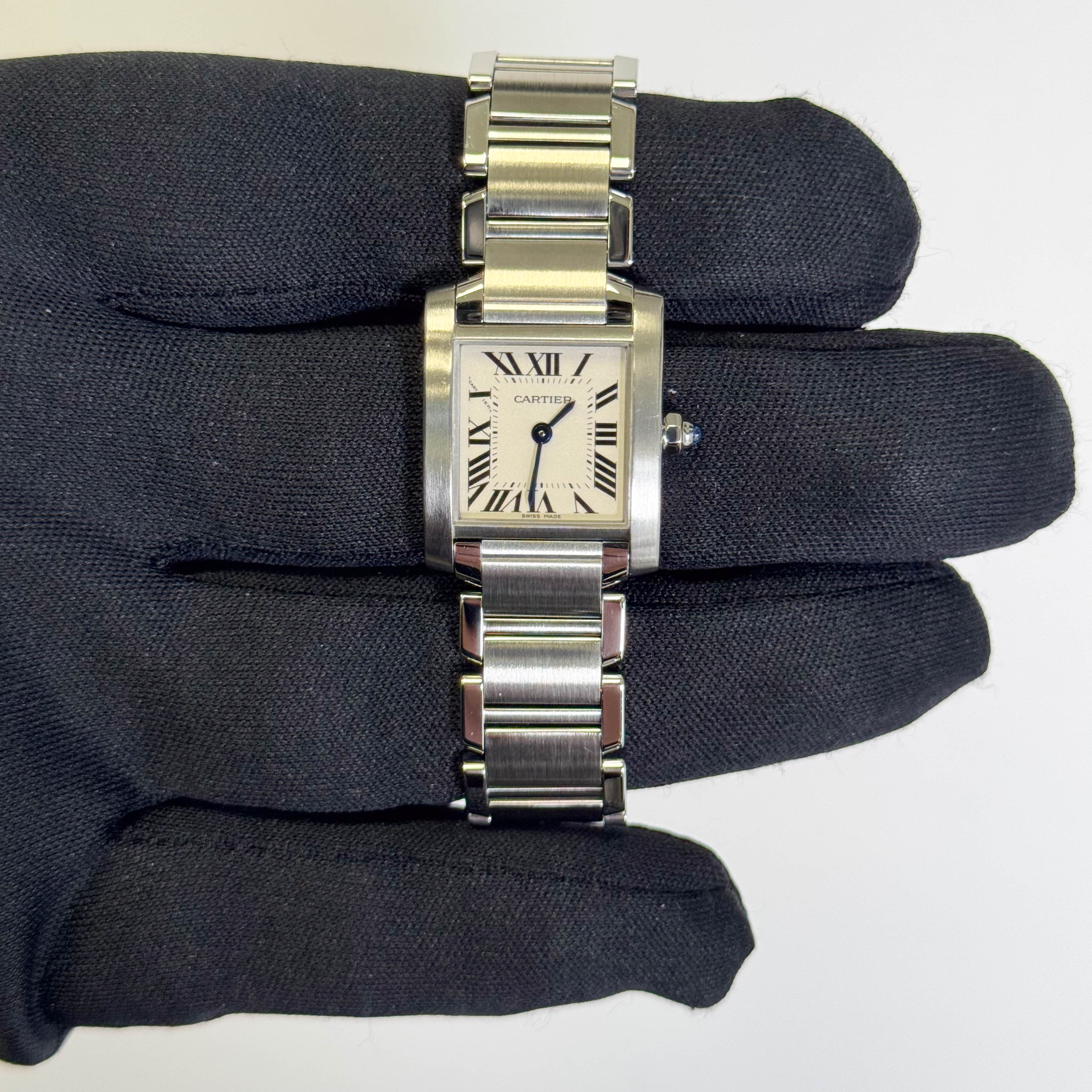 Cartier Tank Stainless Steel 20mm Ivory Dial Watch Ref# W51008Q3 - Happy Jewelers Fine Jewelry Lifetime Warranty