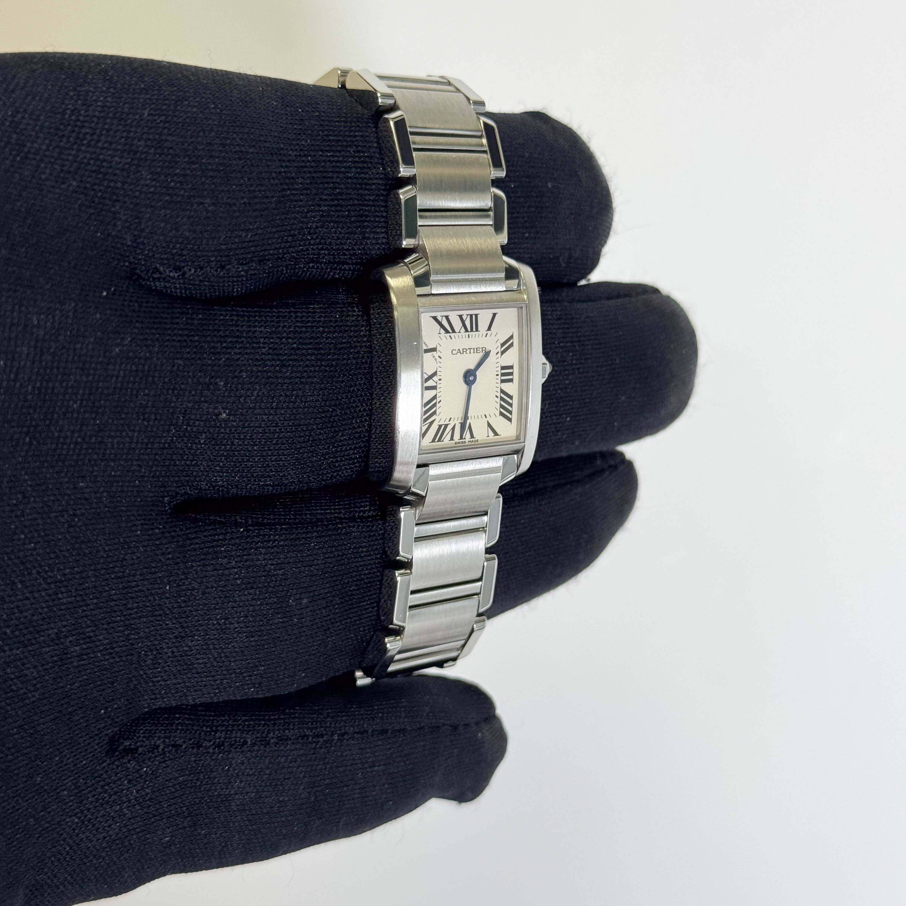 Cartier Tank Stainless Steel 20mm Ivory Dial Watch Ref# W51008Q3 - Happy Jewelers Fine Jewelry Lifetime Warranty