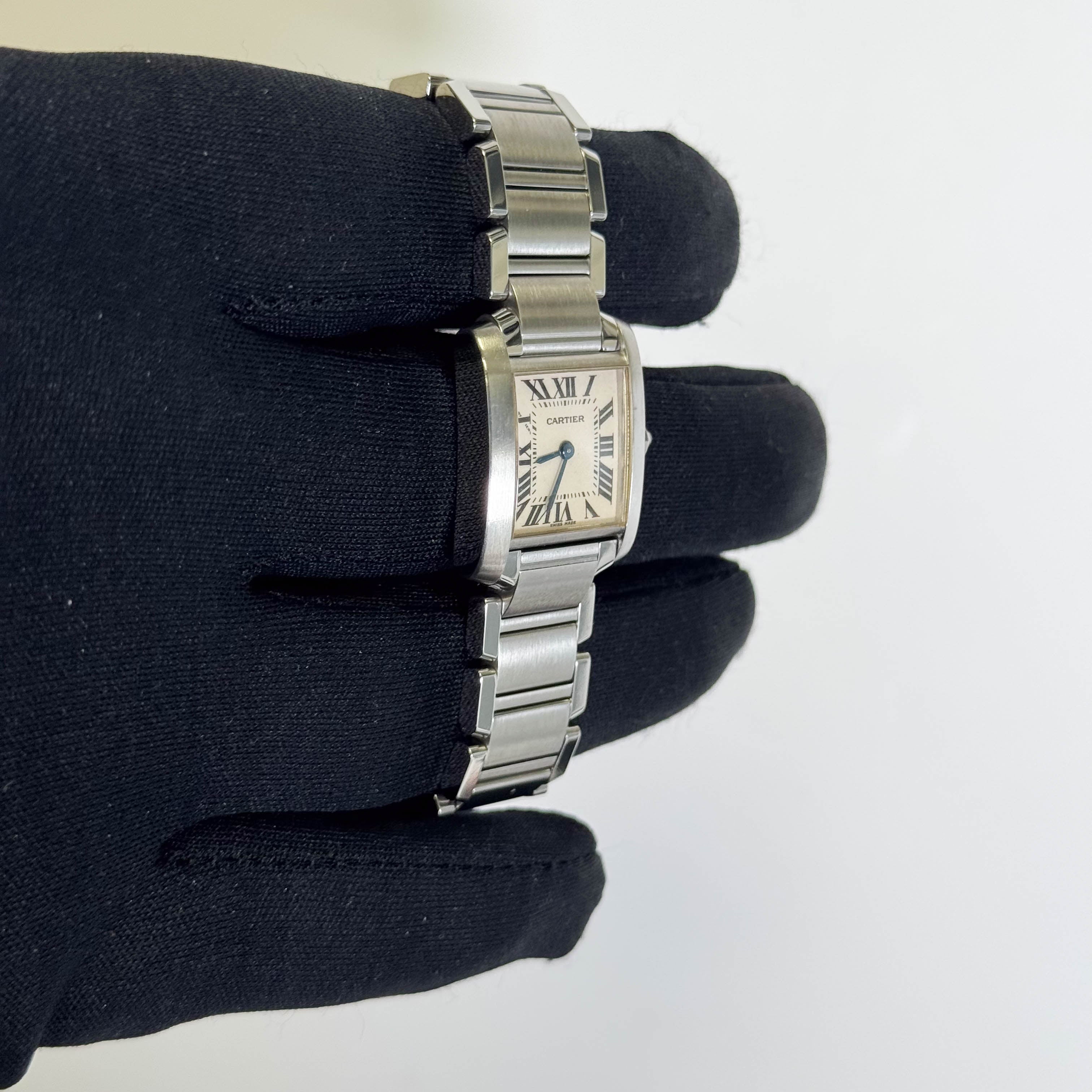 Cartier Tank Stainless Steel 20mm Ivory Dial Watch Ref# W51008Q3 - Happy Jewelers Fine Jewelry Lifetime Warranty