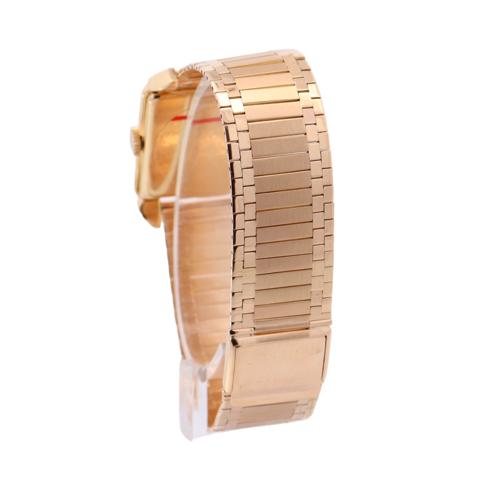 Girard Perregaux Antimagnetic Square Yellow Gold White Arabic and Dot Dial Watch - Happy Jewelers Fine Jewelry Lifetime Warranty