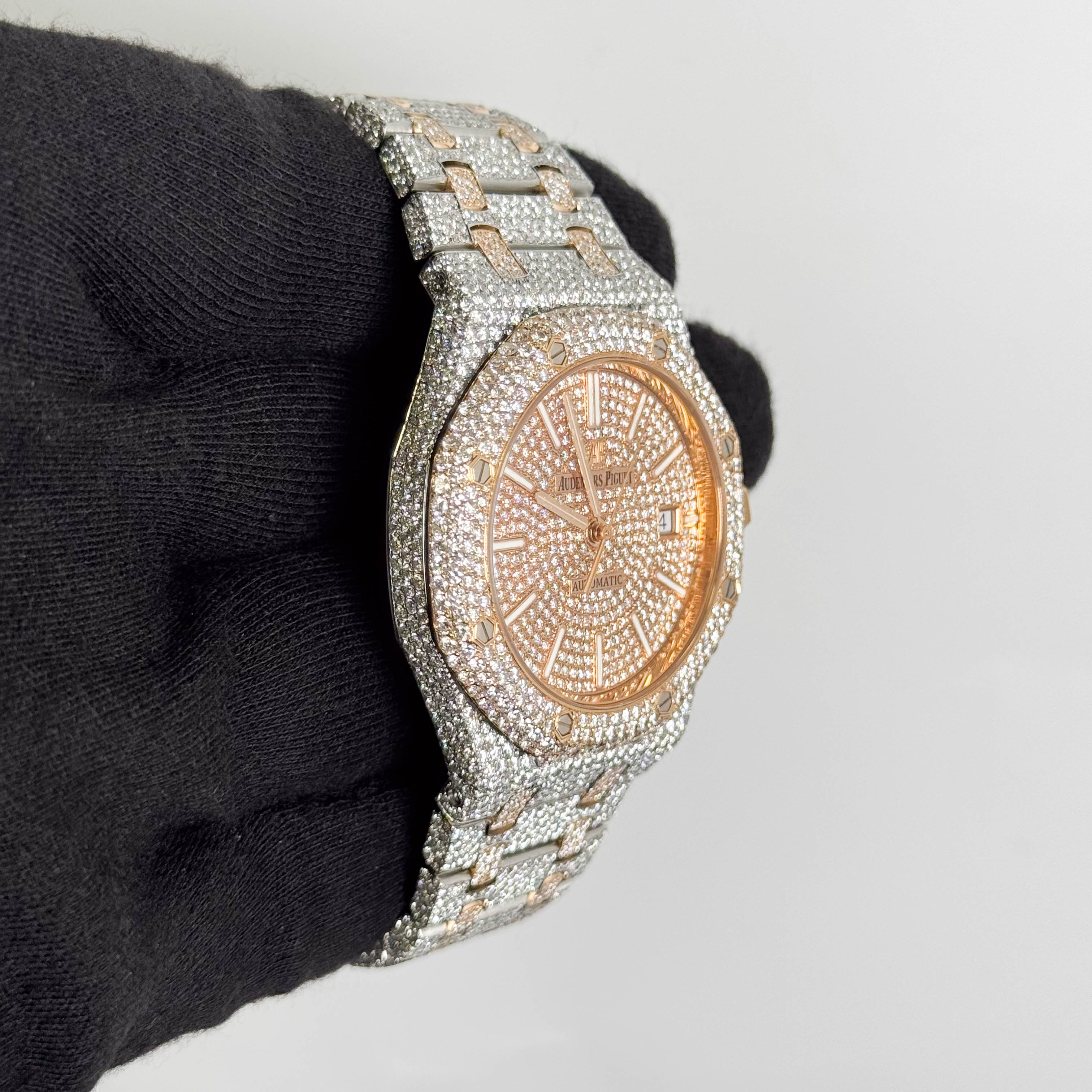 Audemars Piguet Royal Oak 41mm Iced Out Dial Watch Ref# 15400SR
