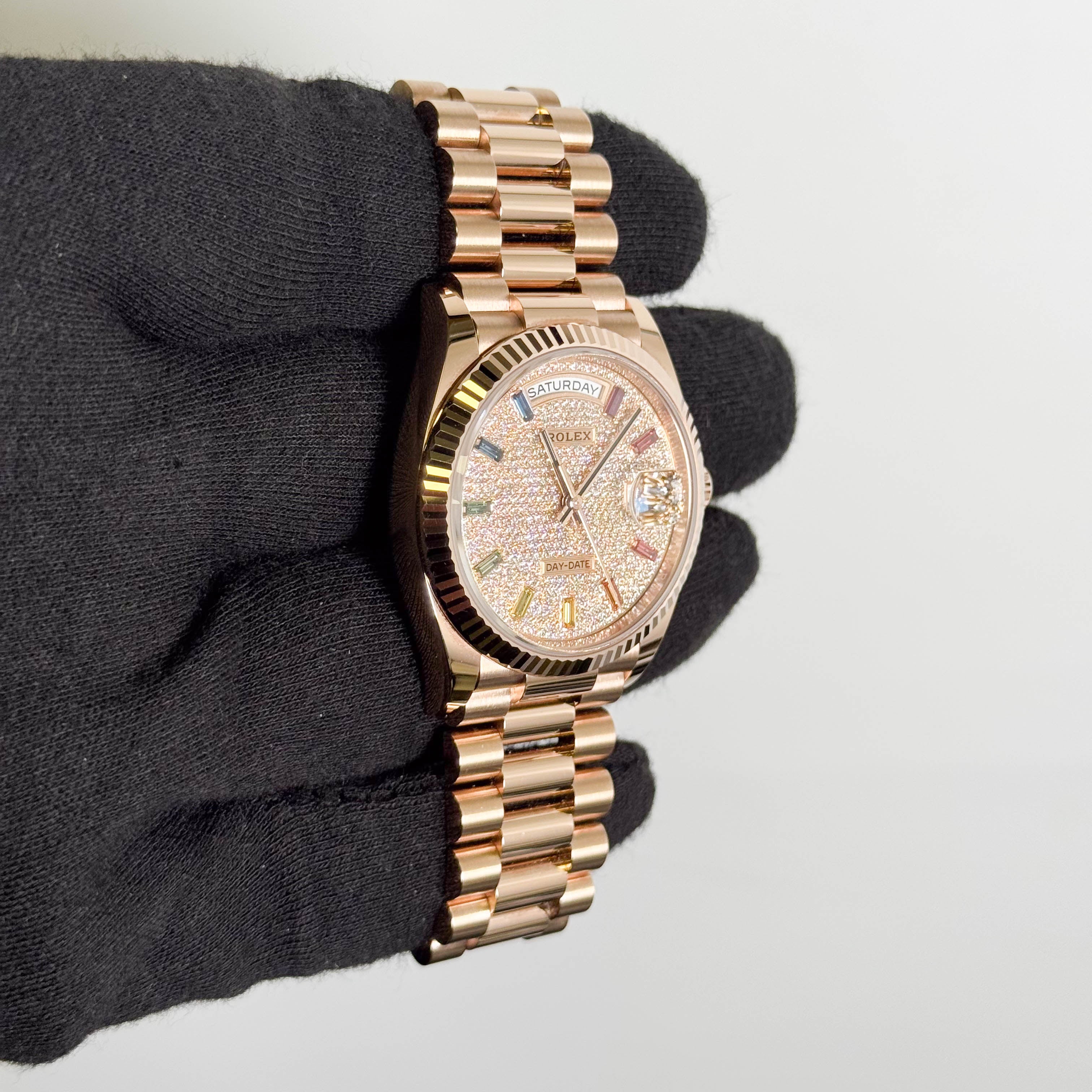 Rolex Day-Date 36mm Pave Dial Watch Ref# 128235
