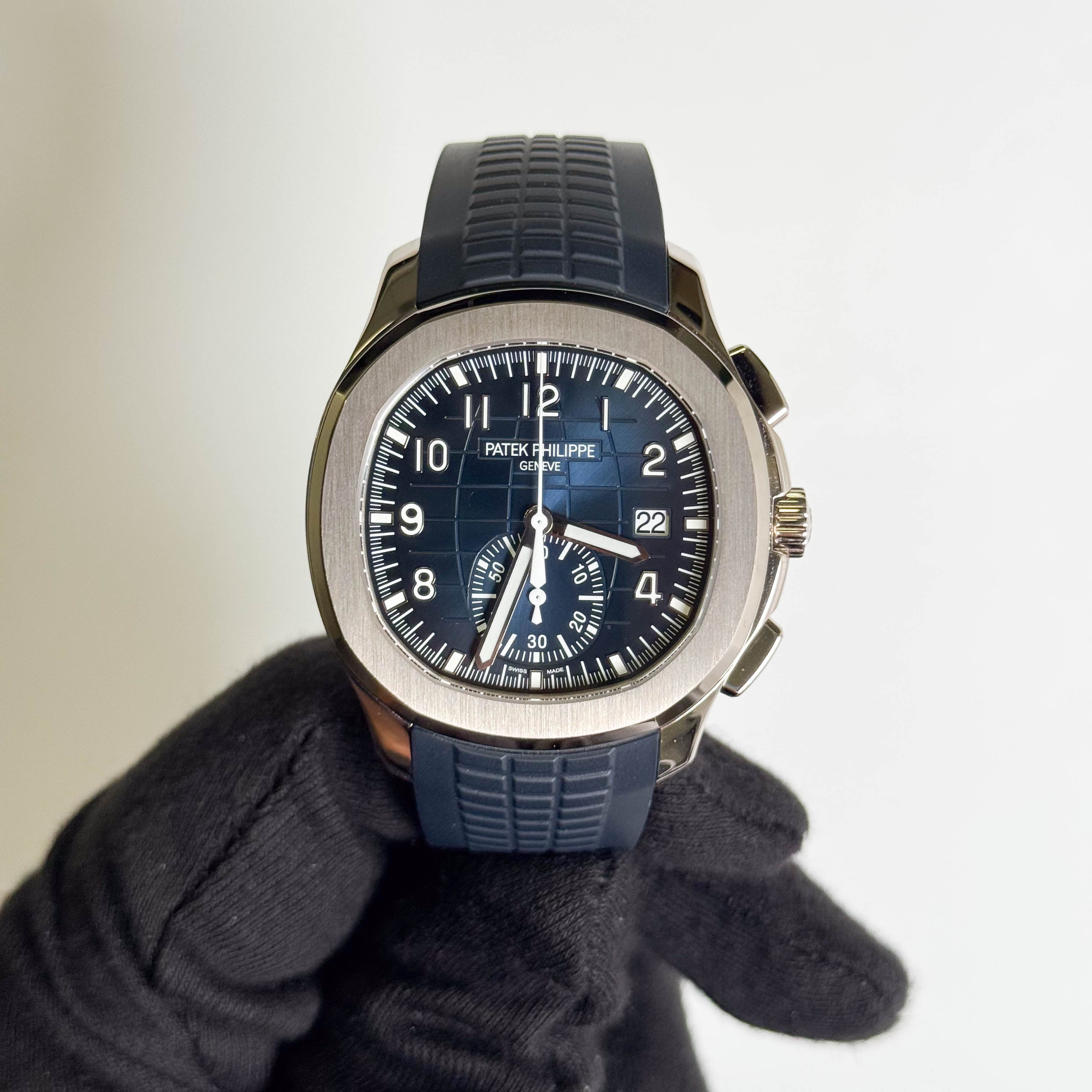 Patek Philippe Aquanaut 42mm Blue Dial Watch Ref# 5968G-001
