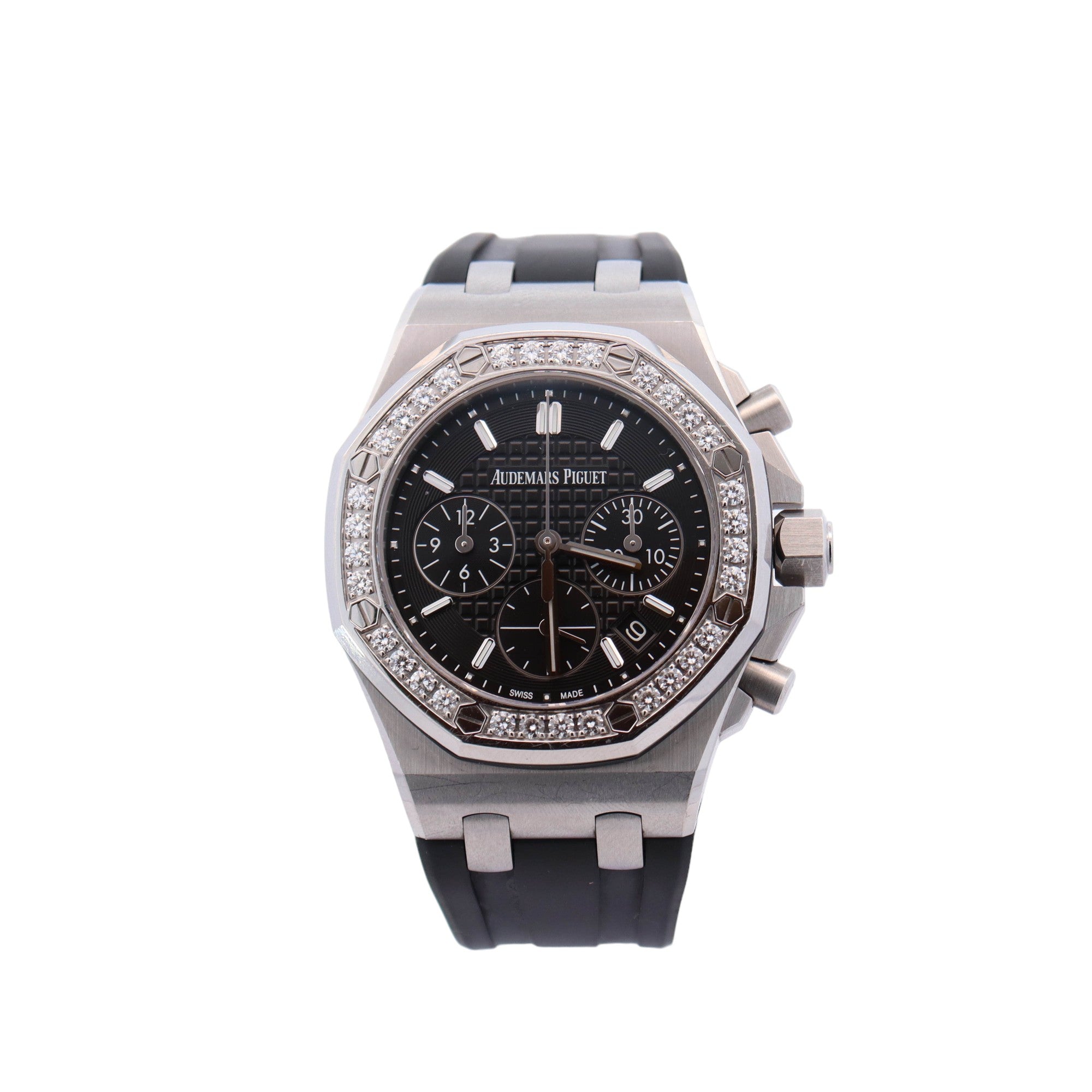 Audemars Piguet Royal Oak Offshore 37mm Stainless Steel Black Chronograph Dial Watch Reference #: 26231ST.ZZ.D002CA.01 - Happy Jewelers Fine Jewelry Lifetime Warranty