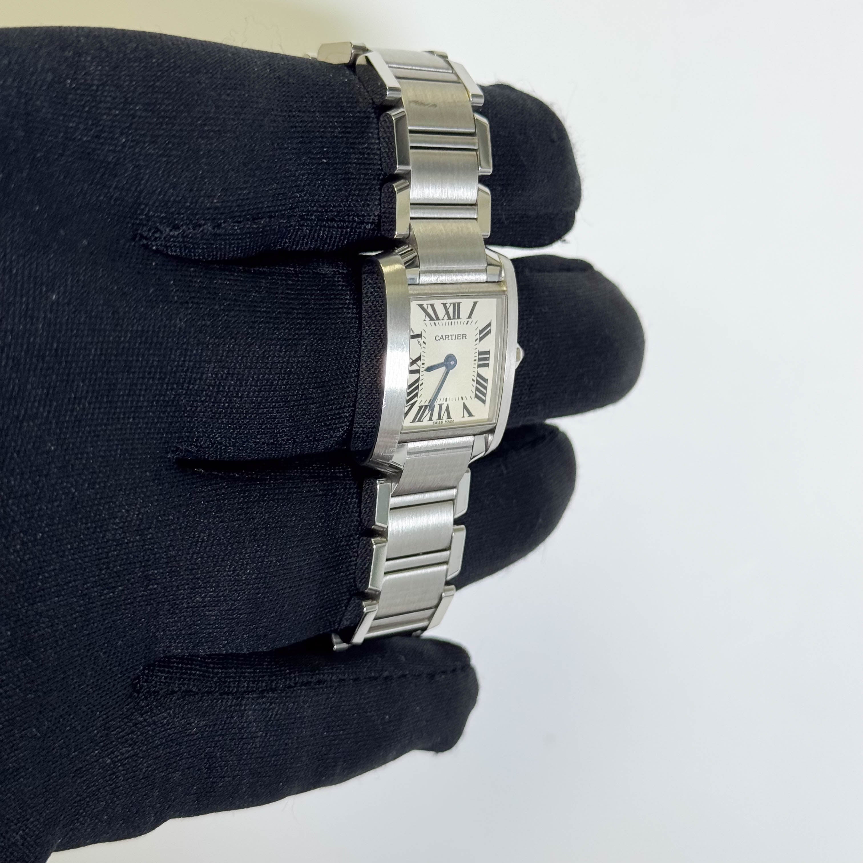 Cartier Tank Stainless Steel 20mm Ivory Dial Watch Ref# W51008Q3 - Happy Jewelers Fine Jewelry Lifetime Warranty