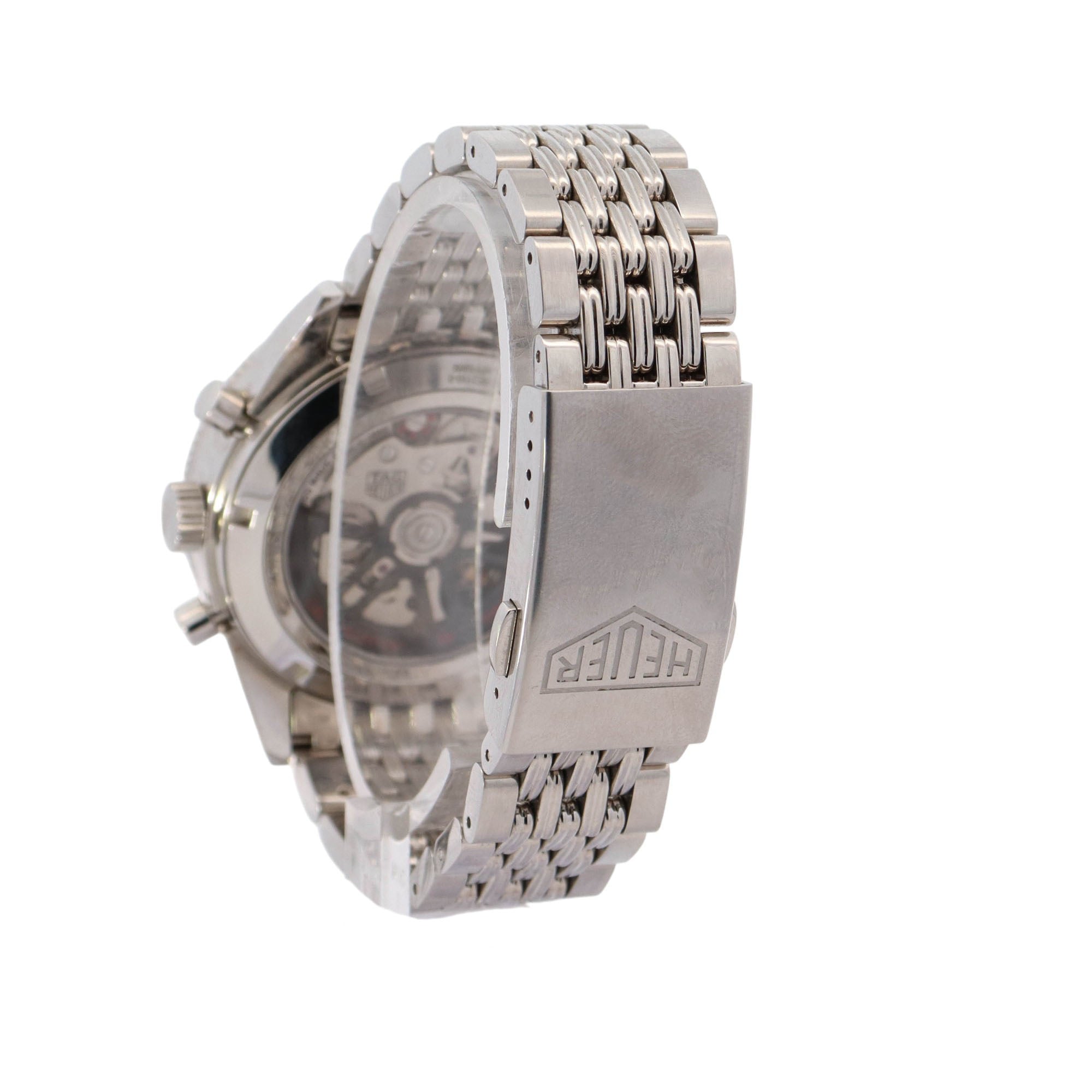 Tag Heuer Autavia Stainless Steel 42mm Black Chronograph Dial Watch Reference #: CBE2110-0 - Happy Jewelers Fine Jewelry Lifetime Warranty