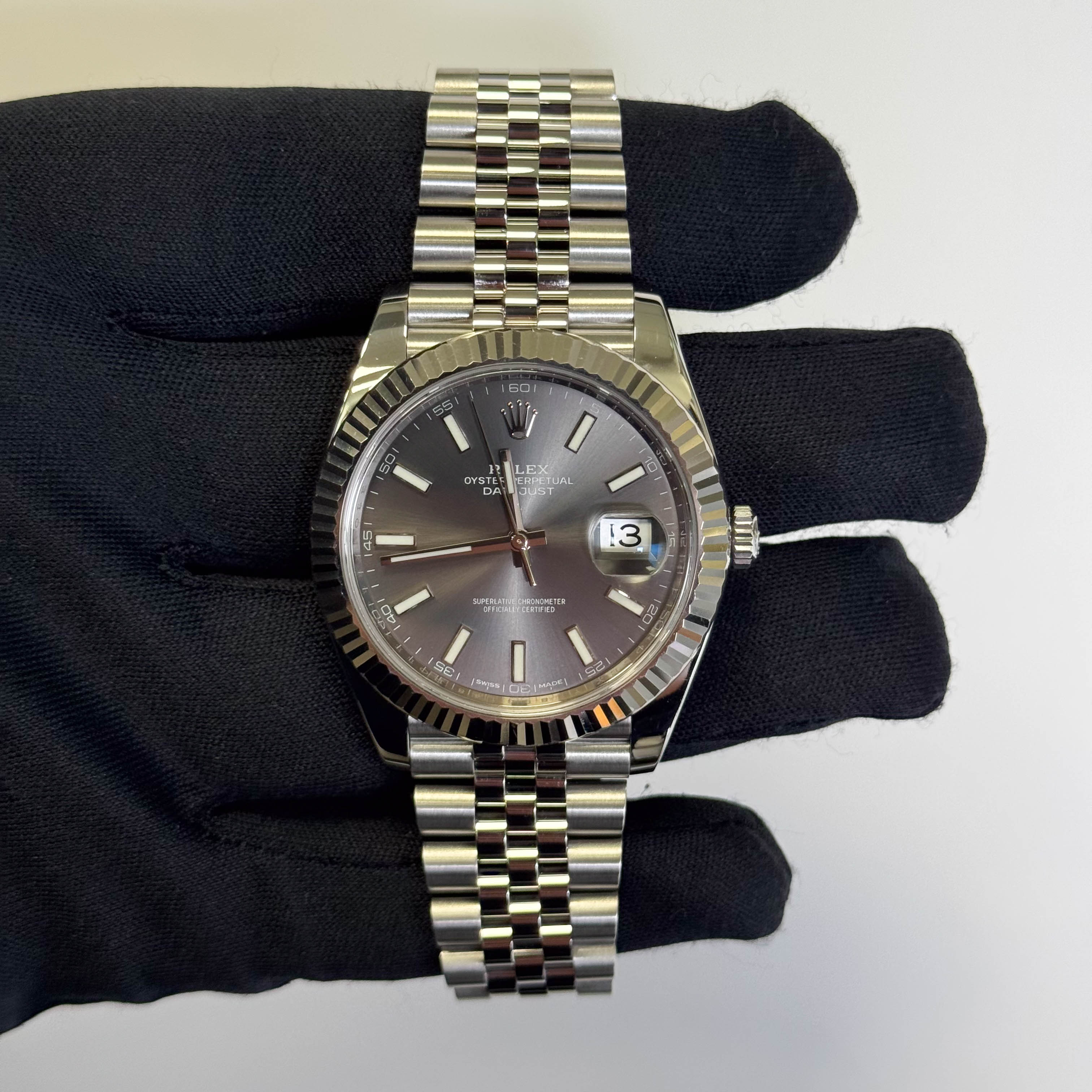 Rolex Datejust 41mm Rhodium Dial Watch Ref# 126334