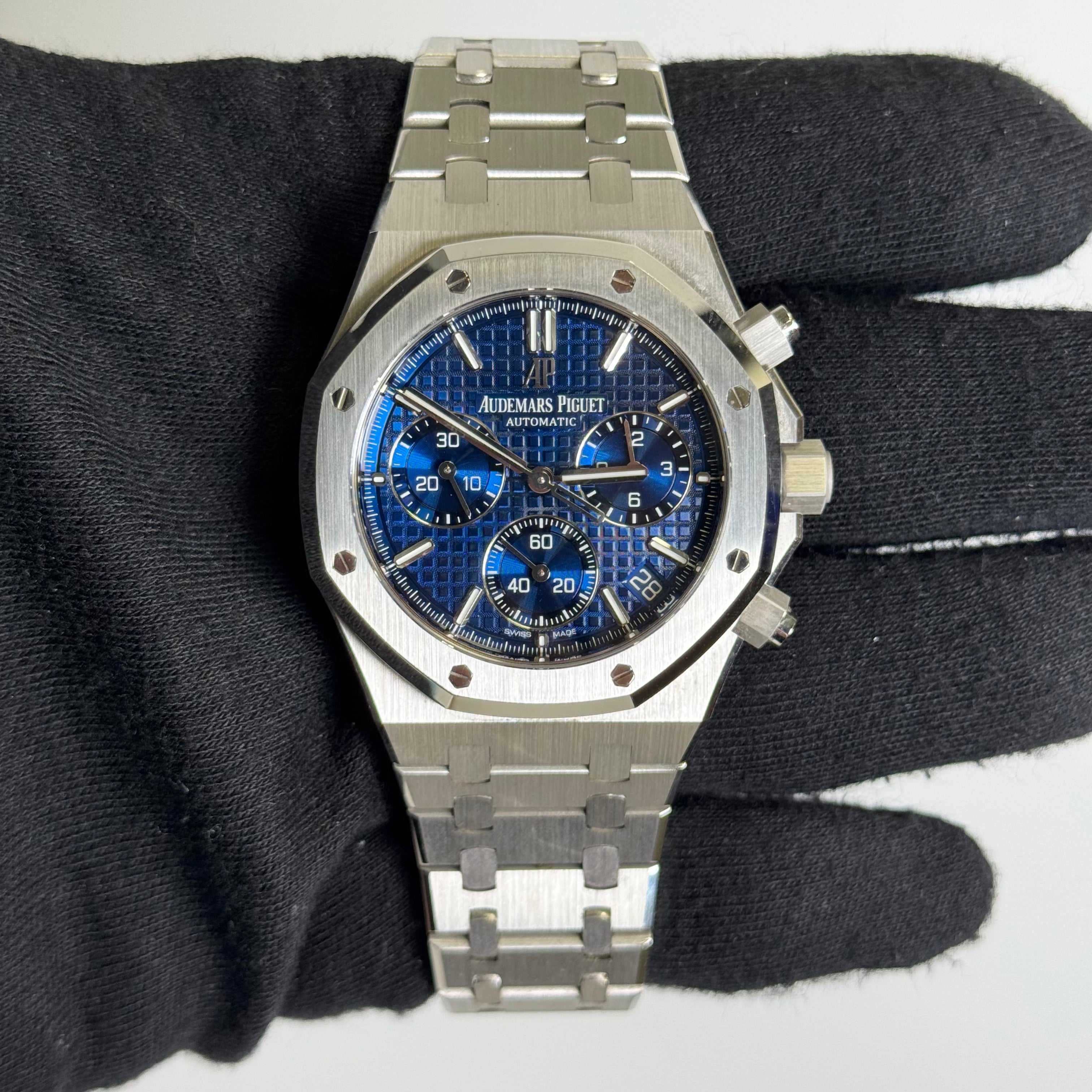 Audemars Piguet Royal Oak 41mm Blue Dial Watch Ref# 26239BC.OO.1220BC.01 - Happy Jewelers Fine Jewelry Lifetime Warranty
